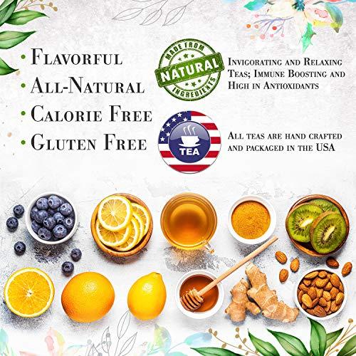 La Tea Dah Hibiscus Flower Herbal Tea by La Tea Dah | Premium Caffeine Free Hibiscus Tea Bags Blended in the USA | Delicious as Hot or Iced Tea | Floral Tea Gift Collection (12 Decaf Sachets)