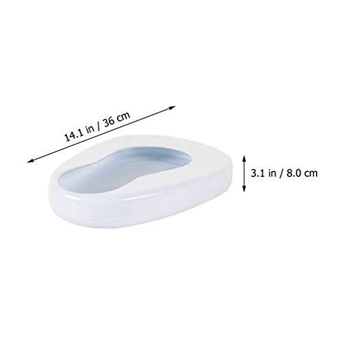 HEALLILY HEALLILY Portable Bedpans for Women Men Elderly Enamel Bed Bound Urinal Bedridden Patient Home Bed Pan Emergency Device (White)