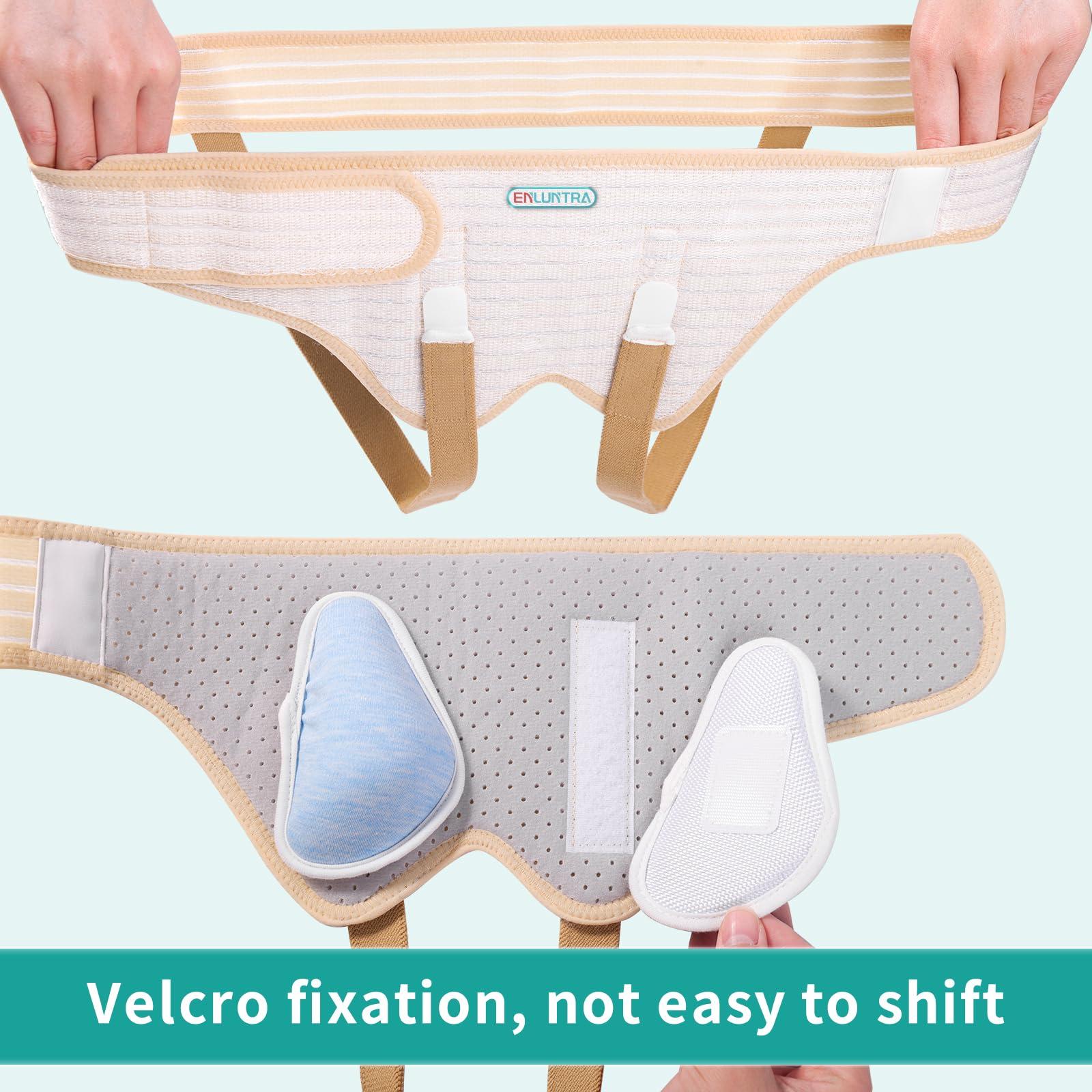 ENLUNTRA ENLUNTRA Hernia Belts for Men Adjustable Inguinal Hernia Support Belt for Men & Women with 4 Compression PadsHernia Support Truss for Single/Double Inguinal or Sports HerniaM