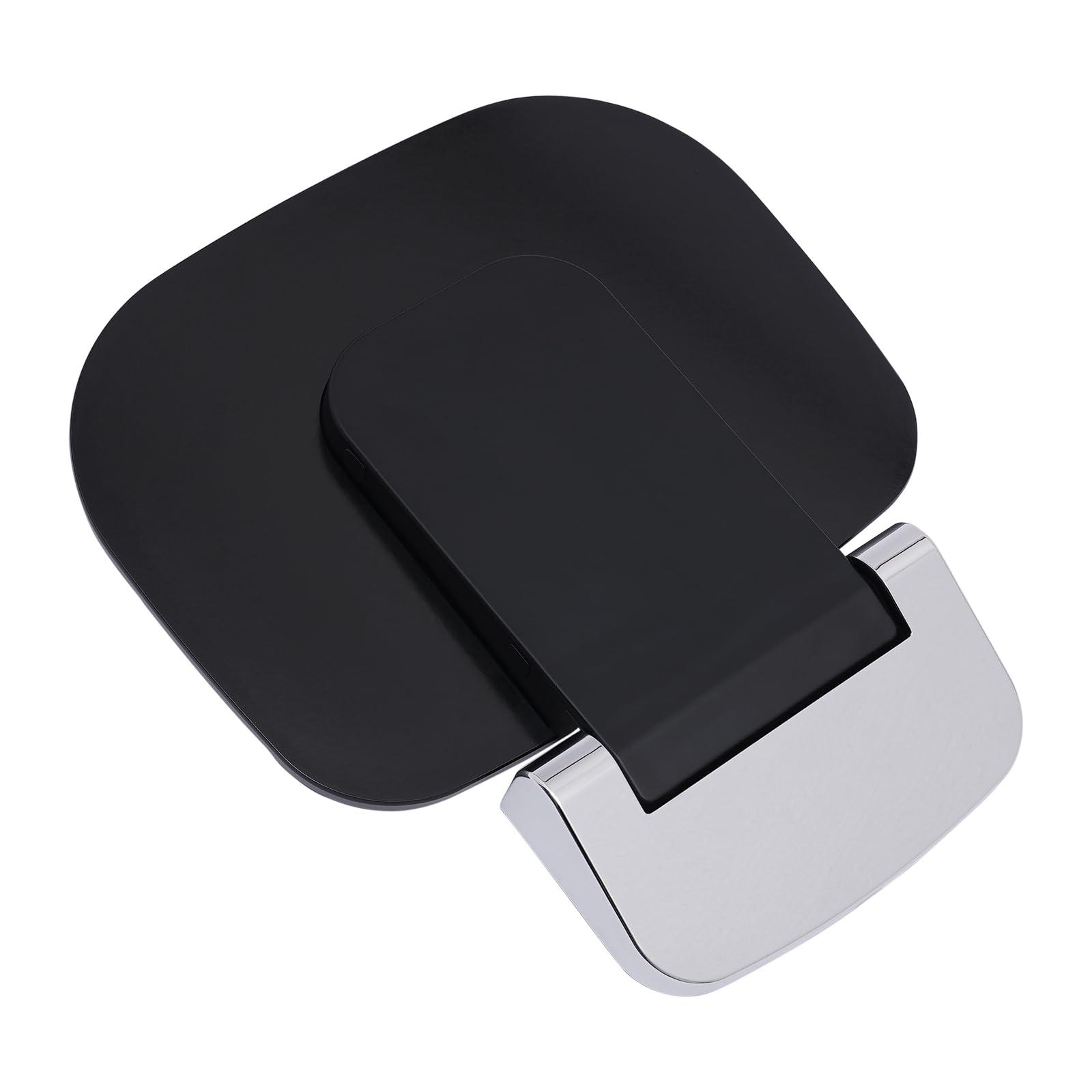 SanBouSi Folding Shower Seat Wall Mounted Up to 440lbs Secure Folding Shower Bench Sturdy Soft-Open Home Care Wall Mounted Medical Foldable Shower Seat for Adults Elderly Disabled Black