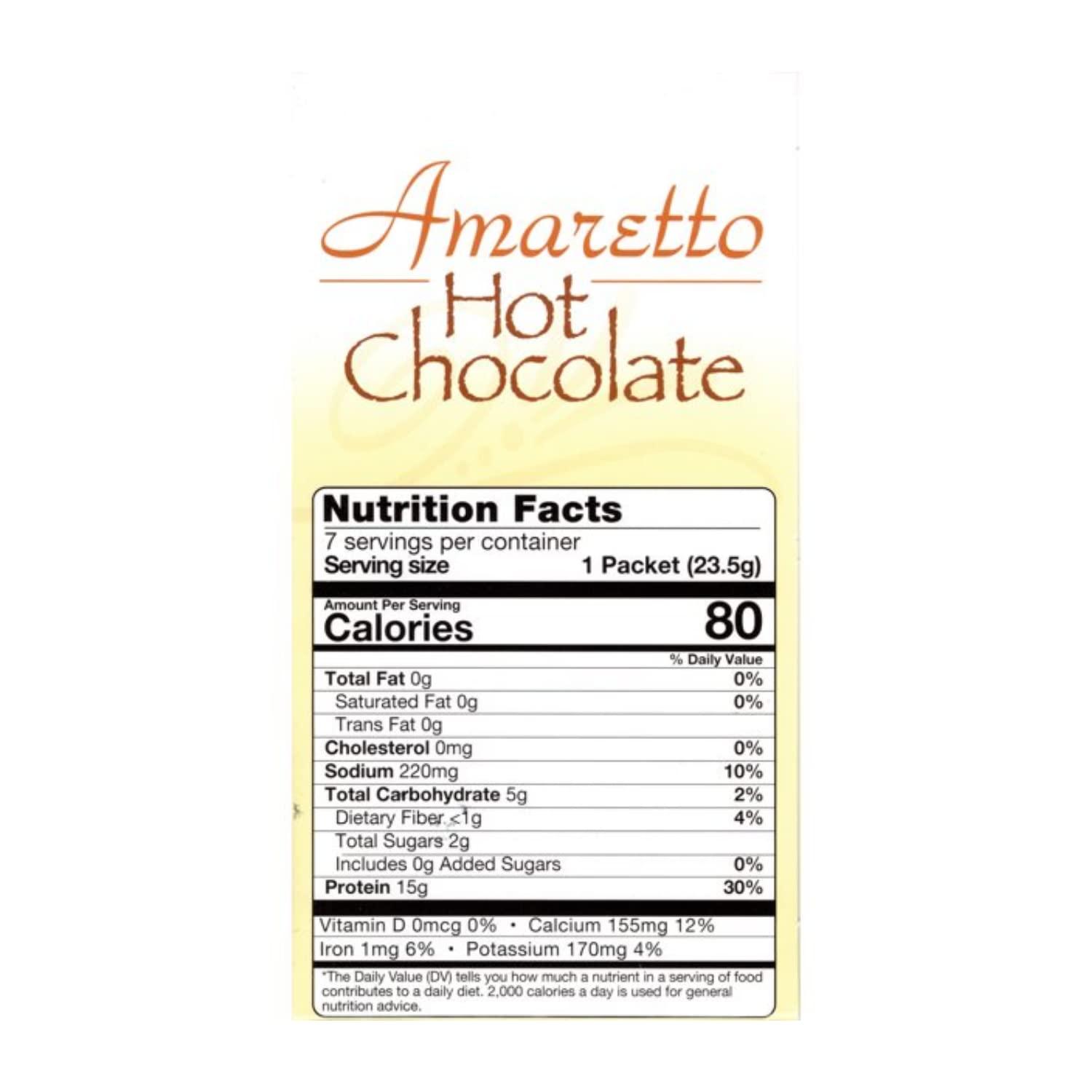 Nutmeg State Nutrition Nutmeg State Nutrition HealthyWise - High Protein Hot Cocoa - Instant Low Carb, Low Calorie Hot Chocolate Mix with 15g Protein, 7 Servings Per Pack (Amaretto)