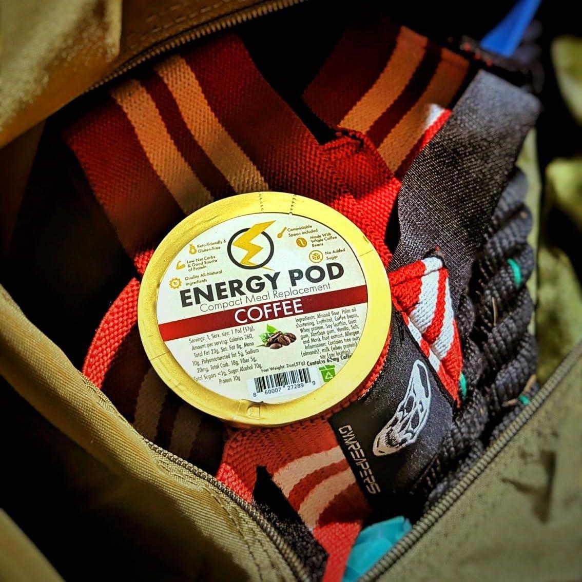 Energy Pods Coffee Energy Pod, Snack & Meal Replacement Cup, Sugar-Free, Gluten-Free, Keto, Vegetarian, 10g Whey Protein, Made with Fresh Roasted Guatemalan Beans (Pack of 8)