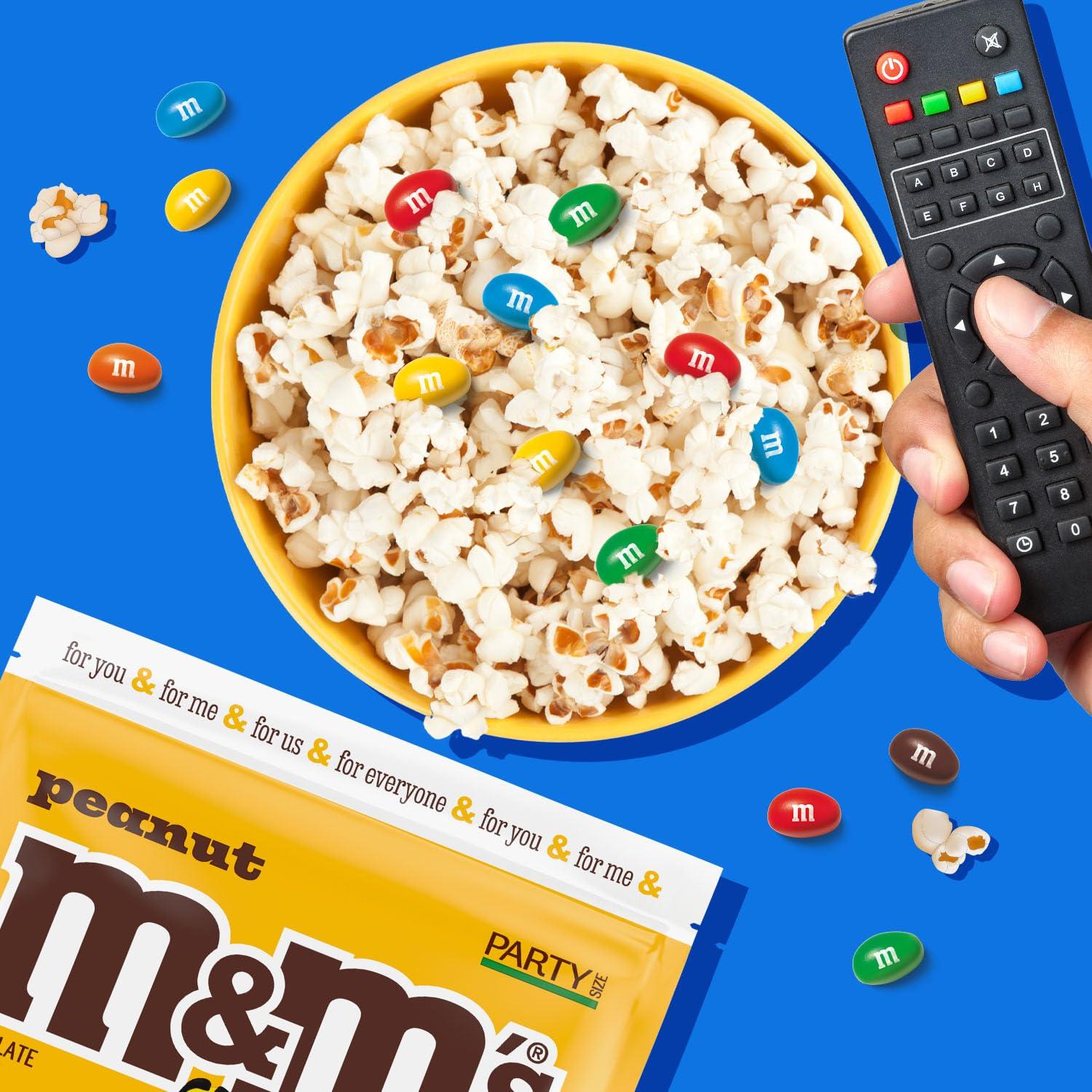 M&M'S M&M\'S Peanut Milk Chocolate Candy, Party Size, 38 oz Bag (Pack of 2)