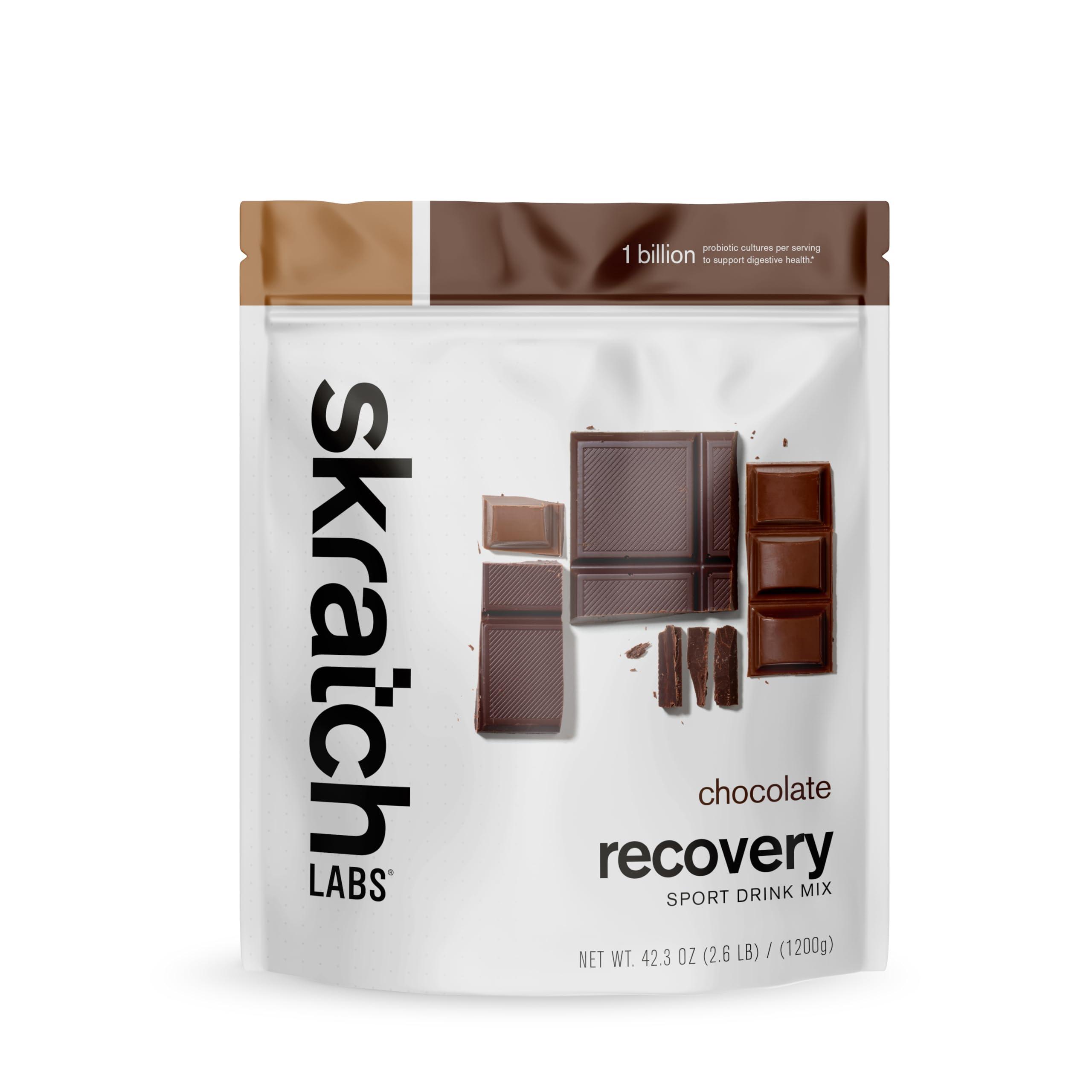 Skratch Labs Skratch Labs Post Workout Recovery Drink Mix with Chocolate, (41.6 oz, 24 Servings) with Complete Milk Protein of Casein and Whey and Probiotics, Gluten Free, Kosher, Natural, Vegetarian