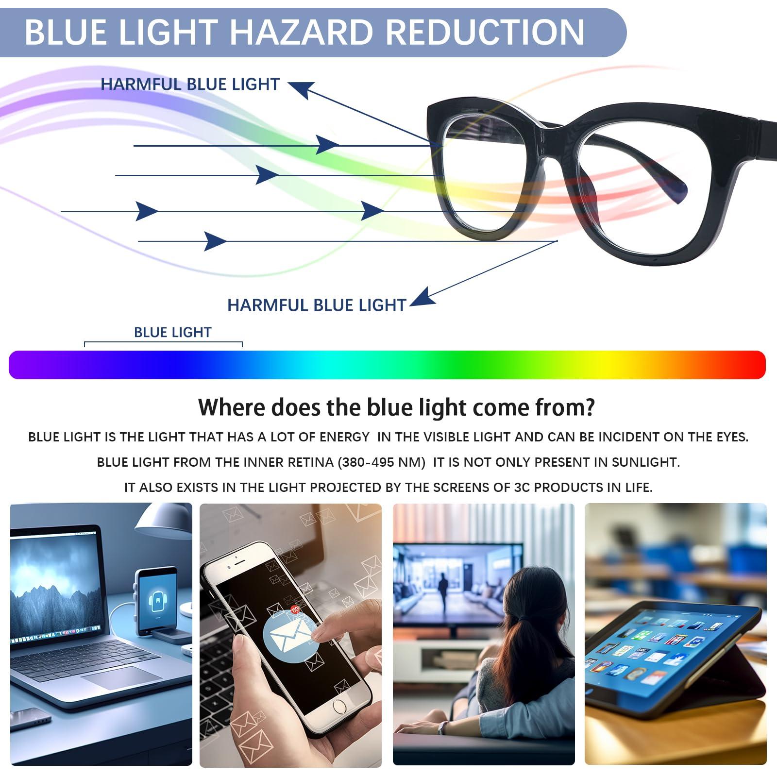 SIGVAN SIGVAN 6 Pack Oprah Style Reading Glasses Blue Light Blocking Square Computer Spring Hinge Readers for Women (6 Mix-5, 4.0, multiplier_x)