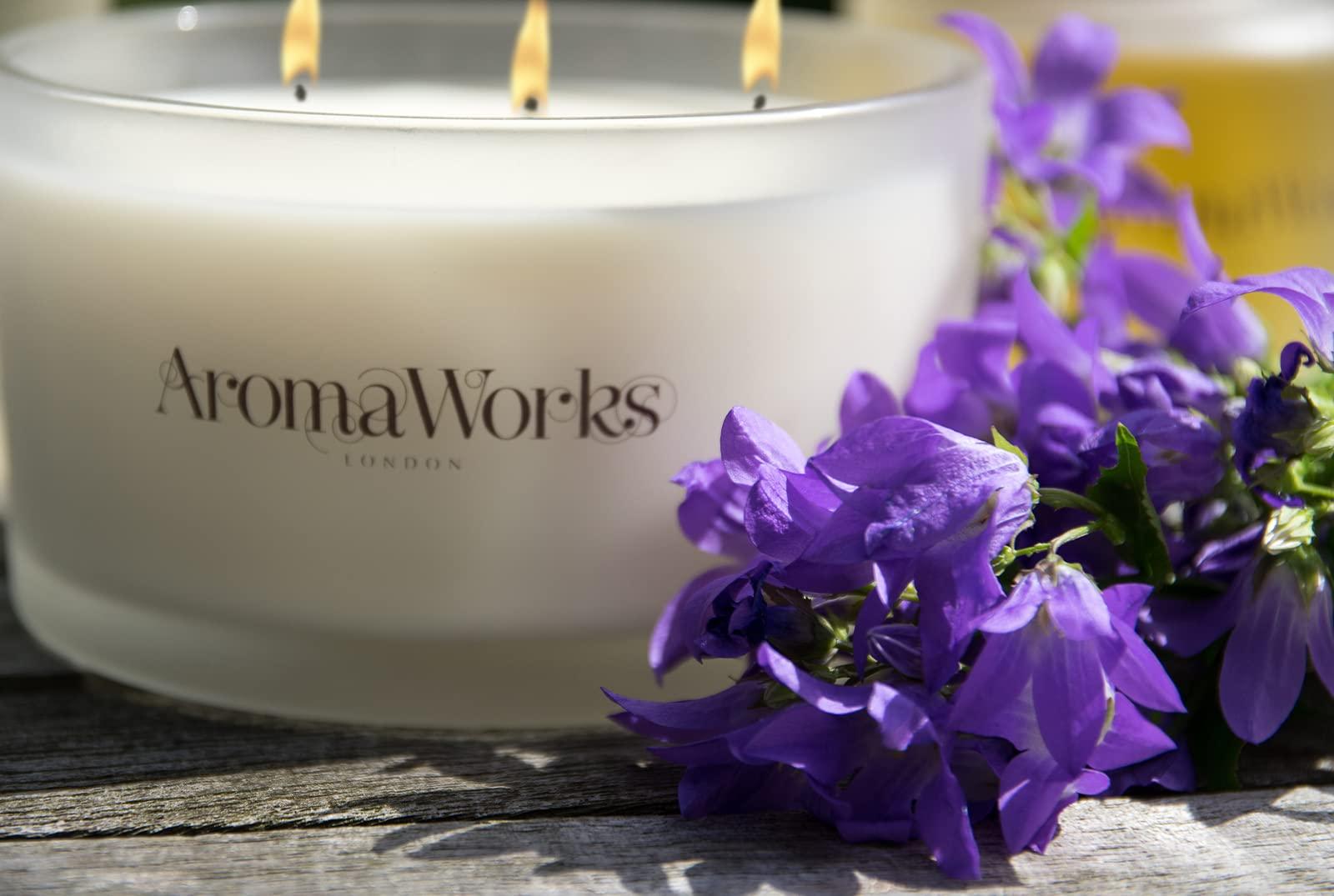 AromaWorks London AromaWorks London Soulful 3 Wick Soy Wax Candle - Frankincense, Juniper Berry and Patchouli Aromas - Relax, Clarity & Time Out - Natural, Vegan, Cruelty Free - Large 14.1oz