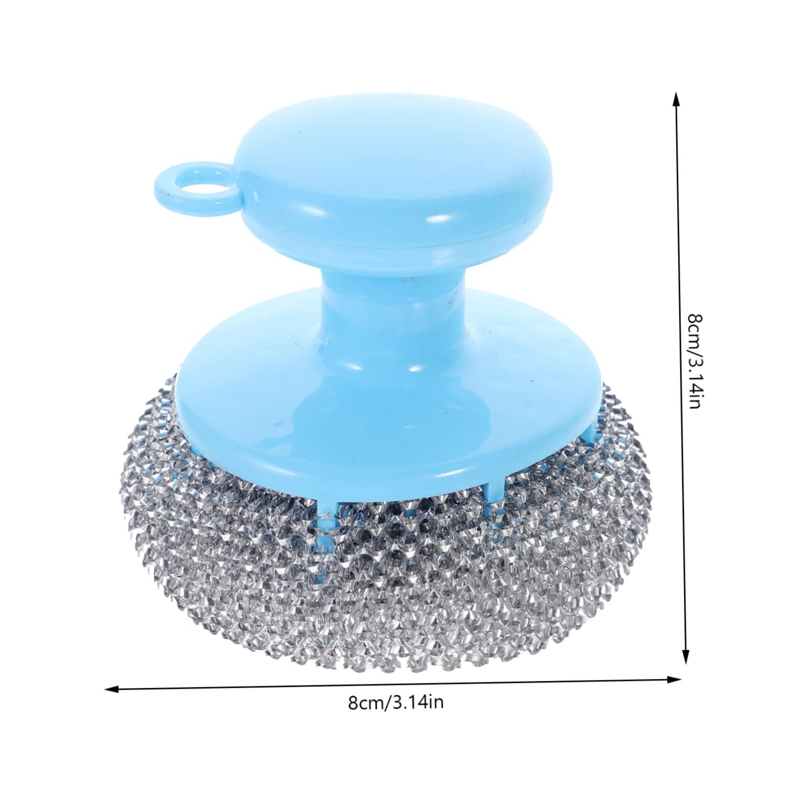 Healeved 10 Sets Wire Brush Handle Pot Cleaning Ball Pot Scrubber Grill Stone Cleaning Block Metal Scrubber Pan Scrubber Pot Cleaning Brush Home Pot Washing Tool Stainless Steel Scrubber