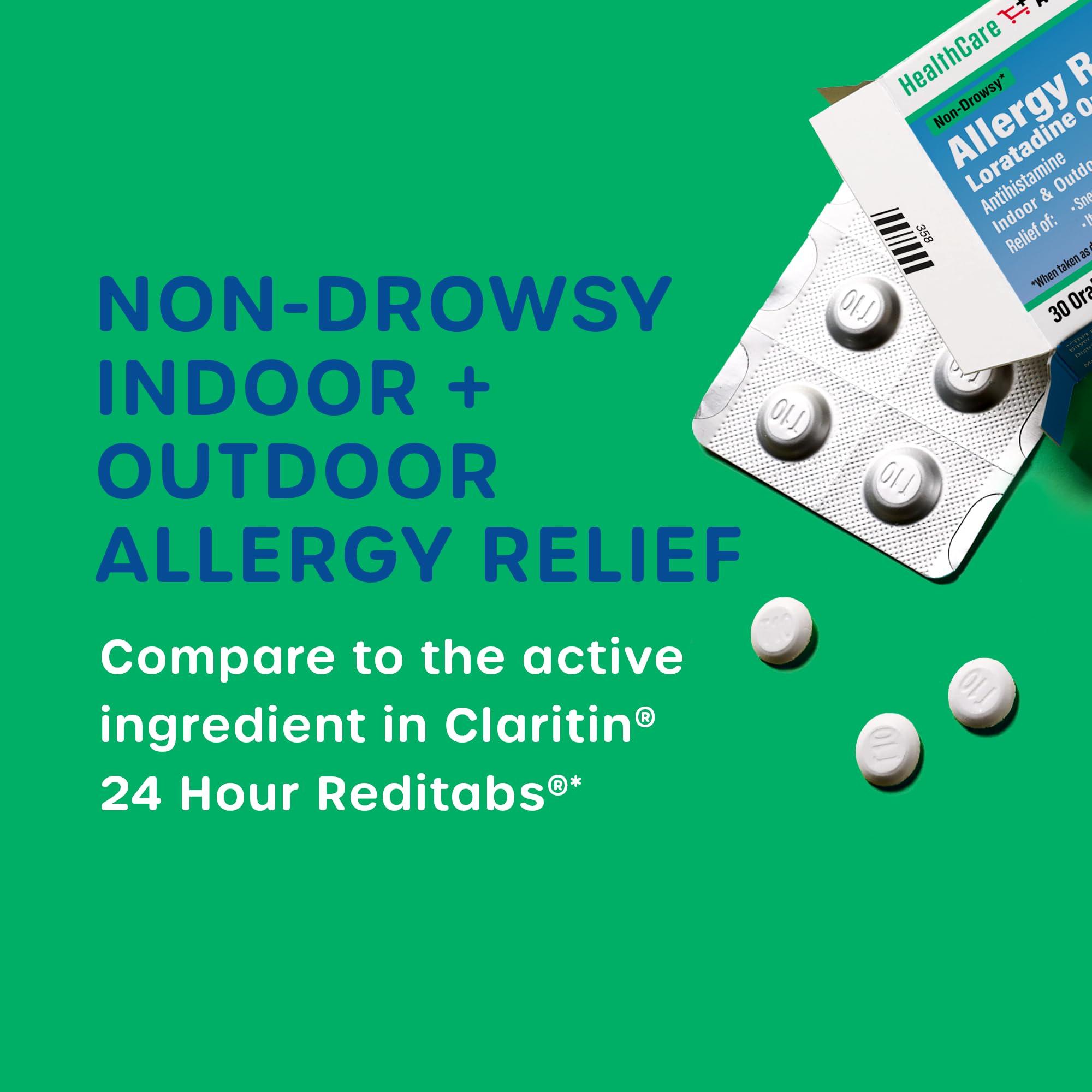 HealthCareAisle HealthCareAisle Allergy Relief - Loratadine 10 mg Orally Disintegrating Tablets USP - 30 Tablets - Original Prescription Strength Allergy Medication, 24-Hour Relief