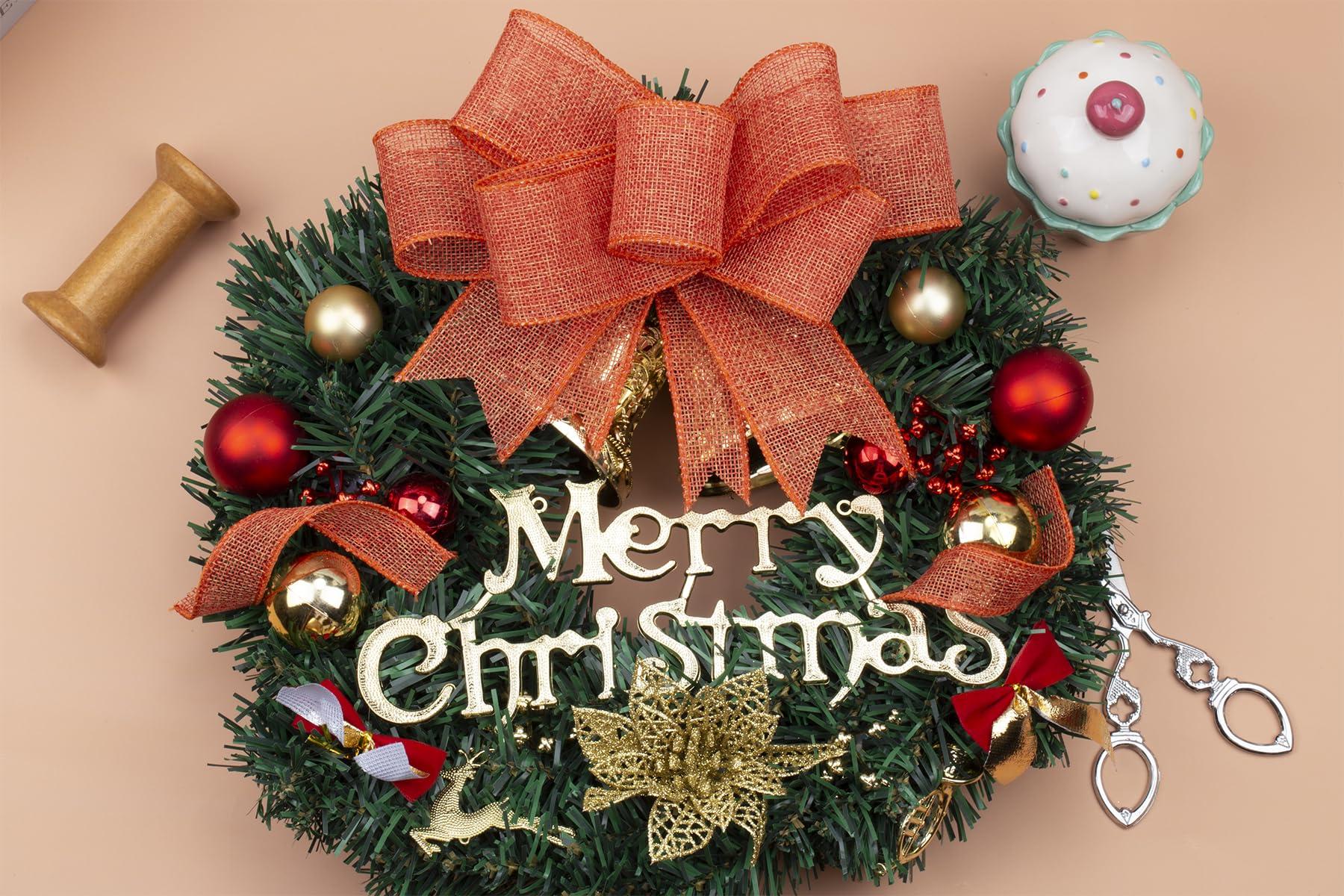 Ribbonitlux Ribbonitlux Honey Peach Burlap Wired Ribbon, 1 inch x 20 Yards, Wired Edge Burlap Ribbon for Gift Wrapping, Big Bow, Wreath, and Christmas Tree Decoration