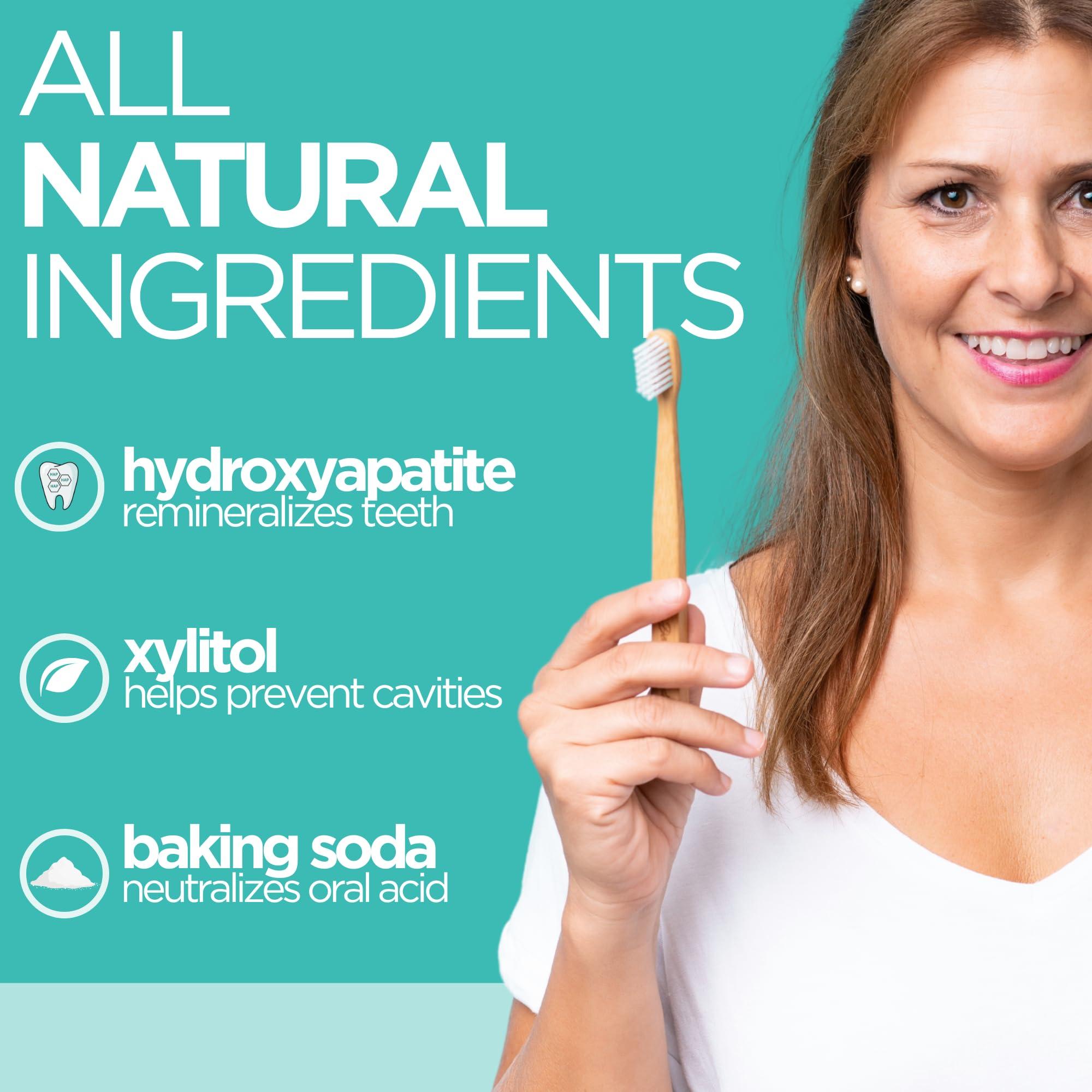 Wellnesse Wellnesse Whitening Toothpaste - Teeth Whitening Fluoride Free Natural Toothpaste - Fresh Mint - 3 Tubes, 4 oz - Made with Hydroxyapatite Powder, Green Tea Powder, and Aloe Vera