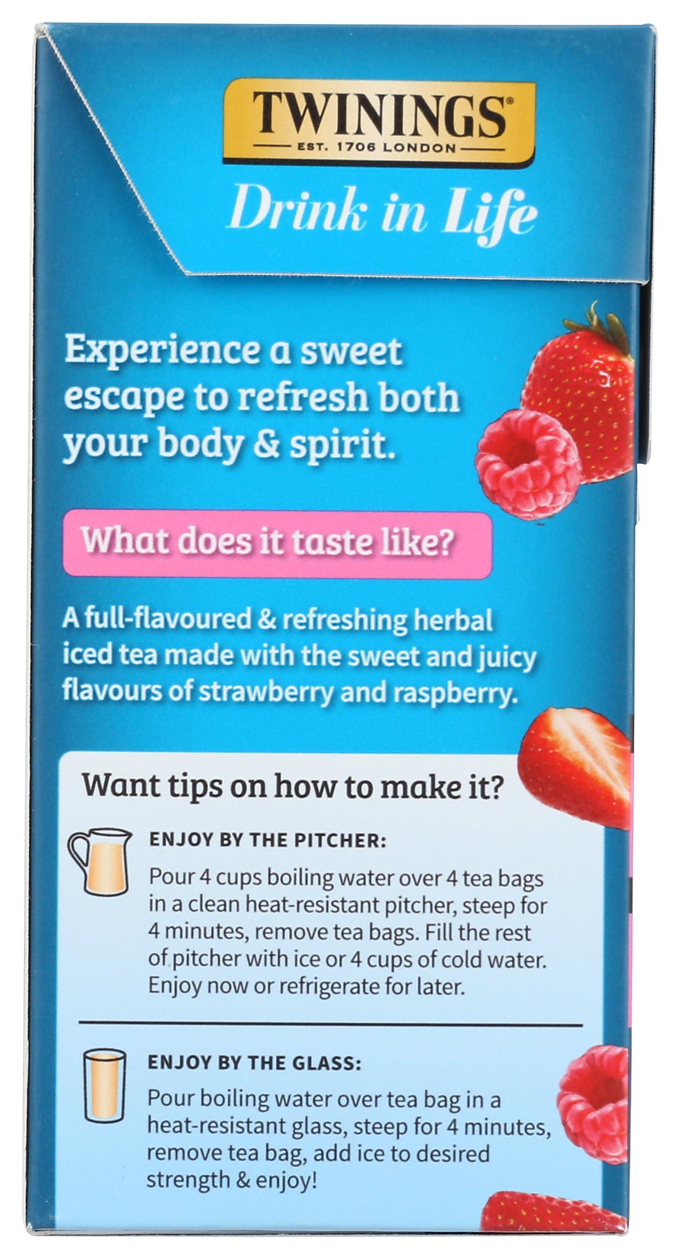 Twinings Twinings Strawberry & Raspberry Herbal Iced Tea Bags, 72 CT