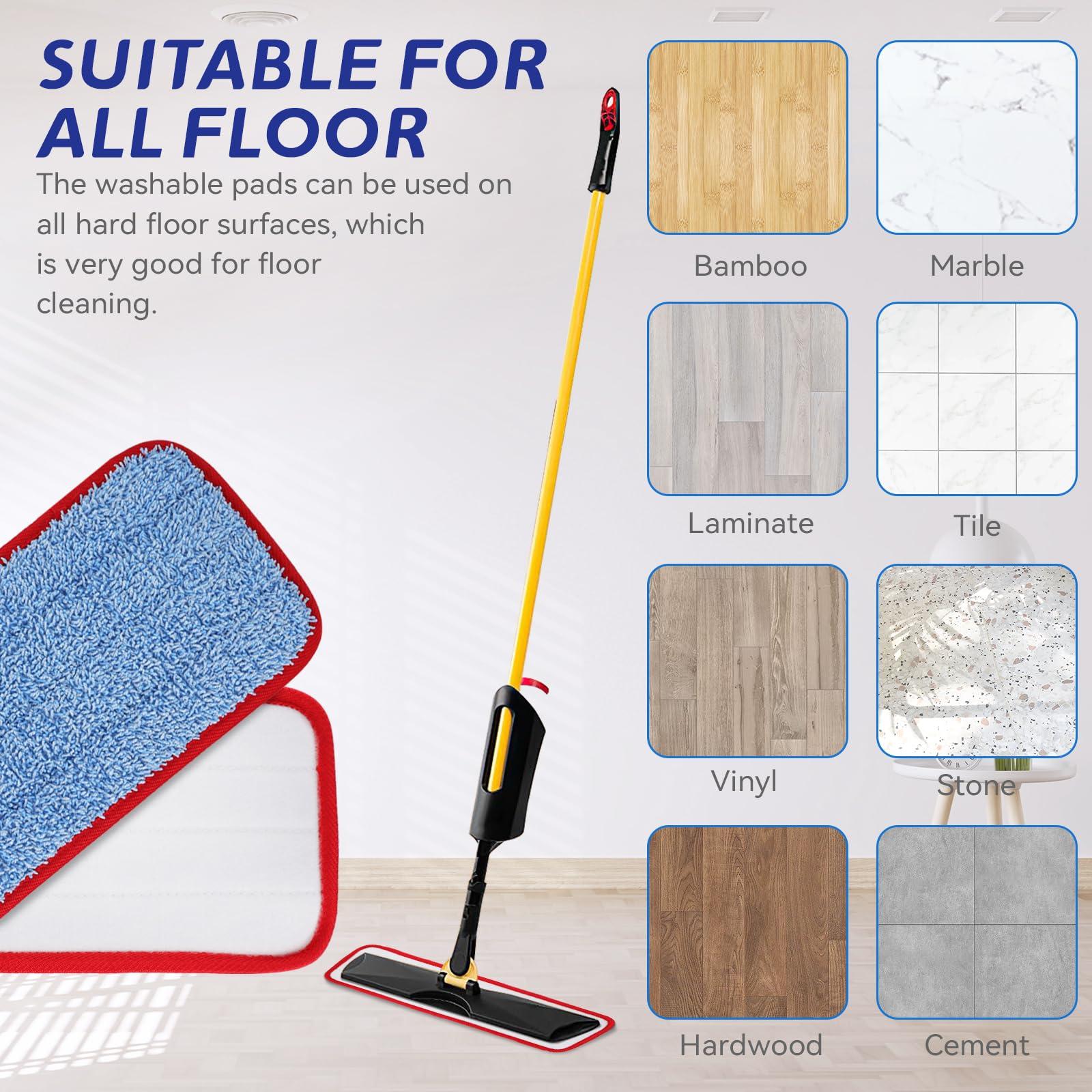 Sgizoku Microfiber Mop Pads for Rubbermaid Commercial 18 Inch Mop and 17 Inch Mop - 12 Pack Reusable Wet & Dry Cleaning Mop Head Replacement Refills Fit for Any Microfiber Flat Mop System 18\" and 17\"