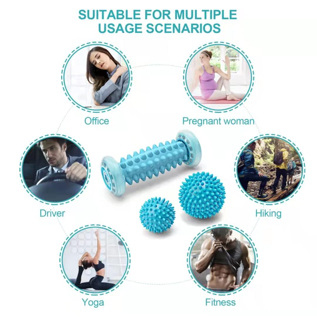 NEBULIZER MACHINE EACO Foot Massage Roller Spiky Ball for Plantar Fasciitis Relief, Trigger Point Muscle Roller in Different Degrees of Hardness for Foot Back Leg Hand PLA Relax