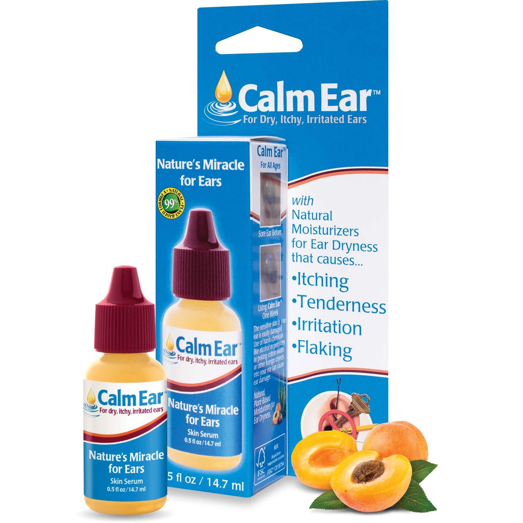 Miracell Calm Ear Drops for Itchy, Clogged, Irritated & Dry Ears. All Natural Ear Oil for Babies, Kids, Adults, Cats & Dogs. 0.5oz