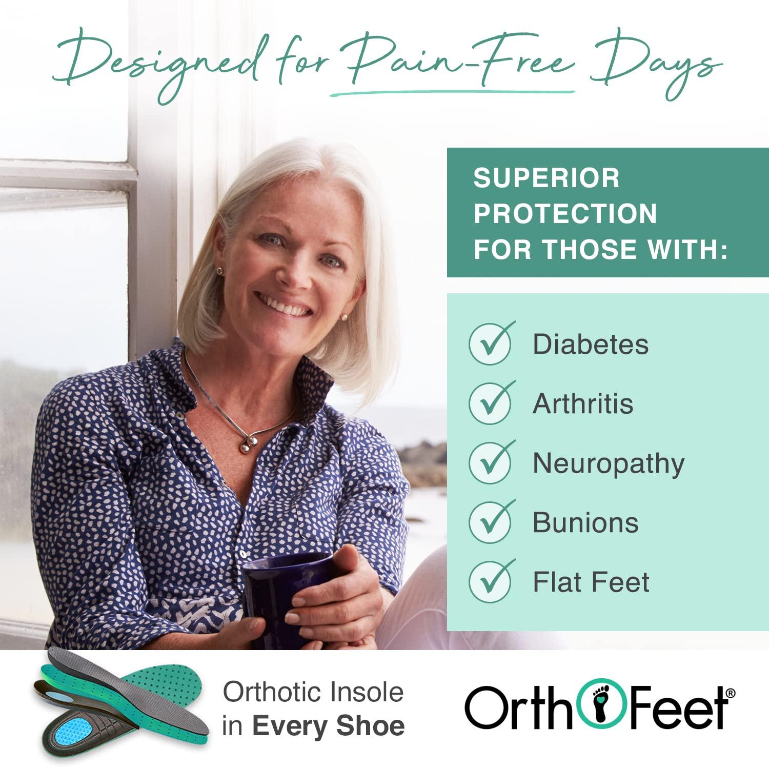 Orthofeet Orthofeet Proven Heel and Foot Pain Relief. Extended Widths. Orthopedic Diabetic Arch Support Women\'s Orthotic Sandals, Black