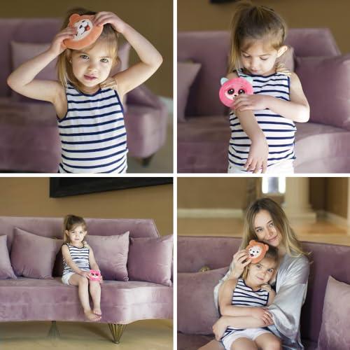 FOMI FOMI Ultra Strong Kids Hot Cold Ice Packs | 4 Pack | Soft Colorful Sleeves | Animal Designed Children Gel Bead Wrap | Pain Relief for Kids Boo Boos, Fever, Headaches | Strap to Hold in Place
