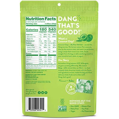 DANG Dang Toasted Coconut Chips | Original | 12 Pack | Vegan, Gluten Free, Non GMO, Healthy Snacks Made with Whole Foods | 3.17 Oz Resealable Bags