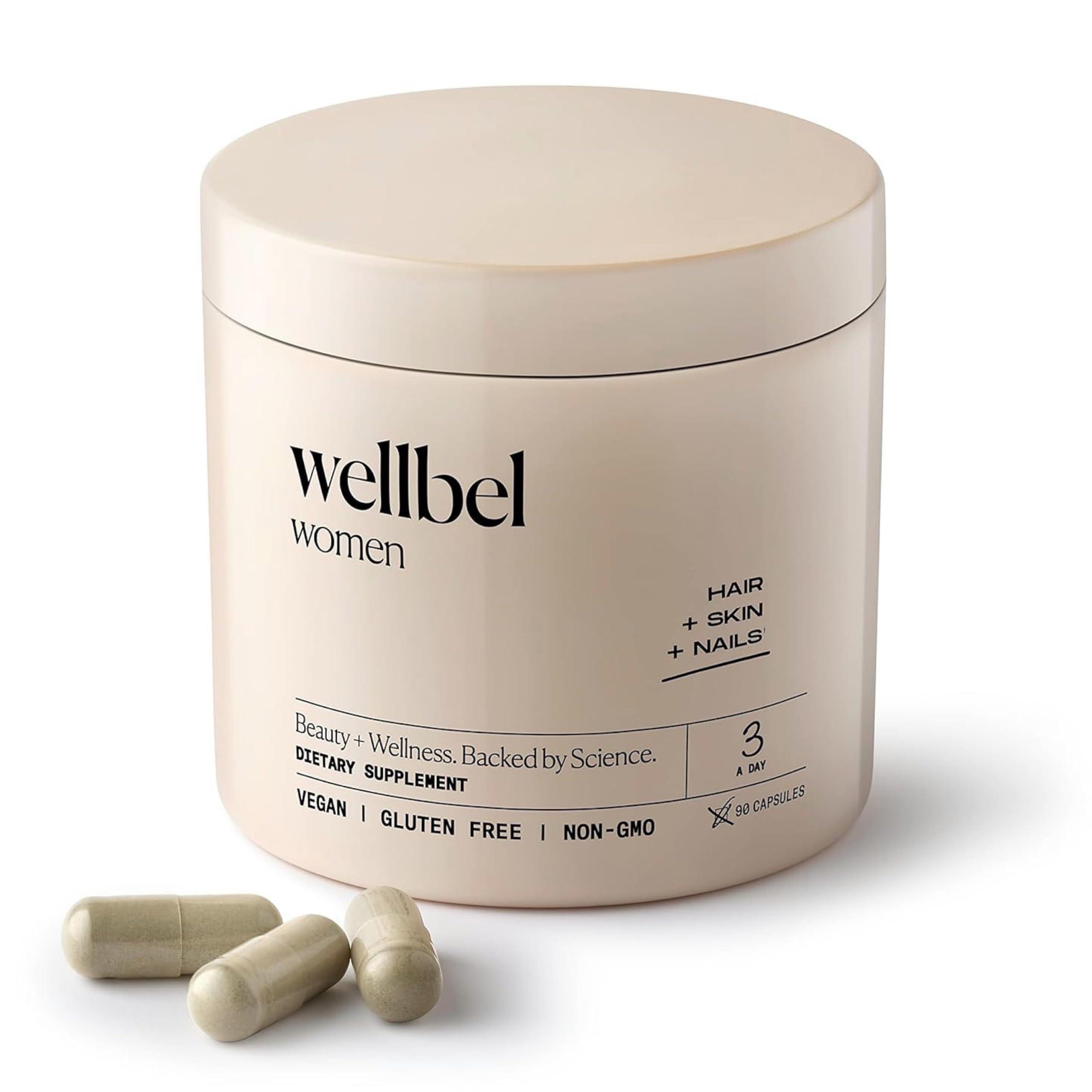 WELLBEL WELLBEL Women Clean Supplement for Hair, Skin, and Nails, Vegan, Gluten Free and Non GMO 90 Count