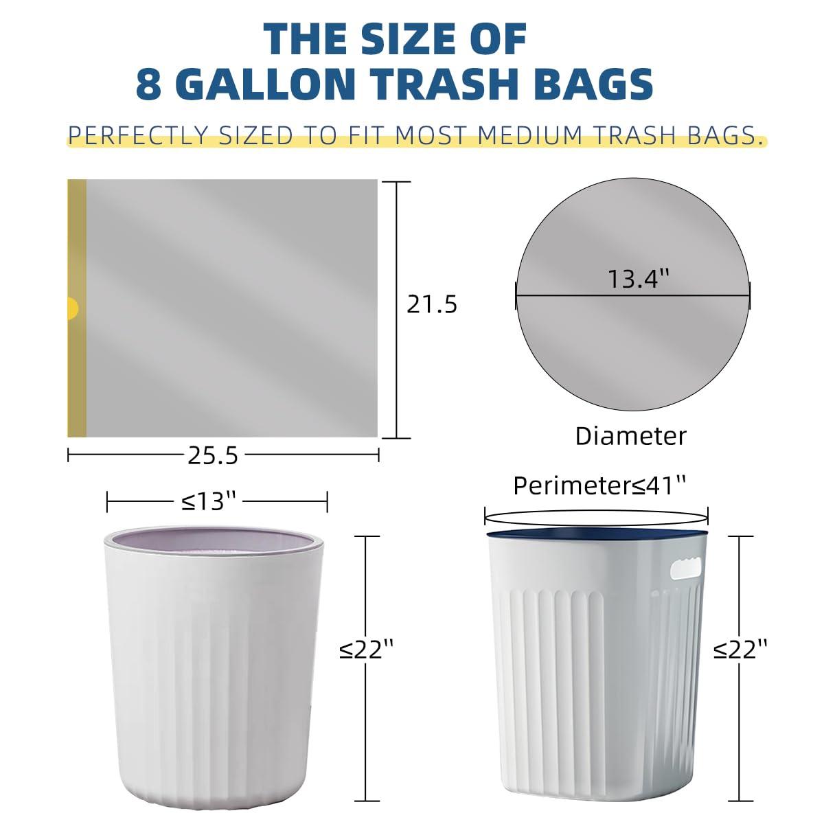 TYI Trash Bags, Drawstring, 45 Count 8 Gallon Trash Bags/Garbage Bags, Wastebasket Liners for Bathroom Bedroom Office Trash Can