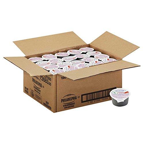 Philadelphia Kraft Philadelphia Strawberry Cream Cheese - Cup, 1 Ounce -- 100 per case.