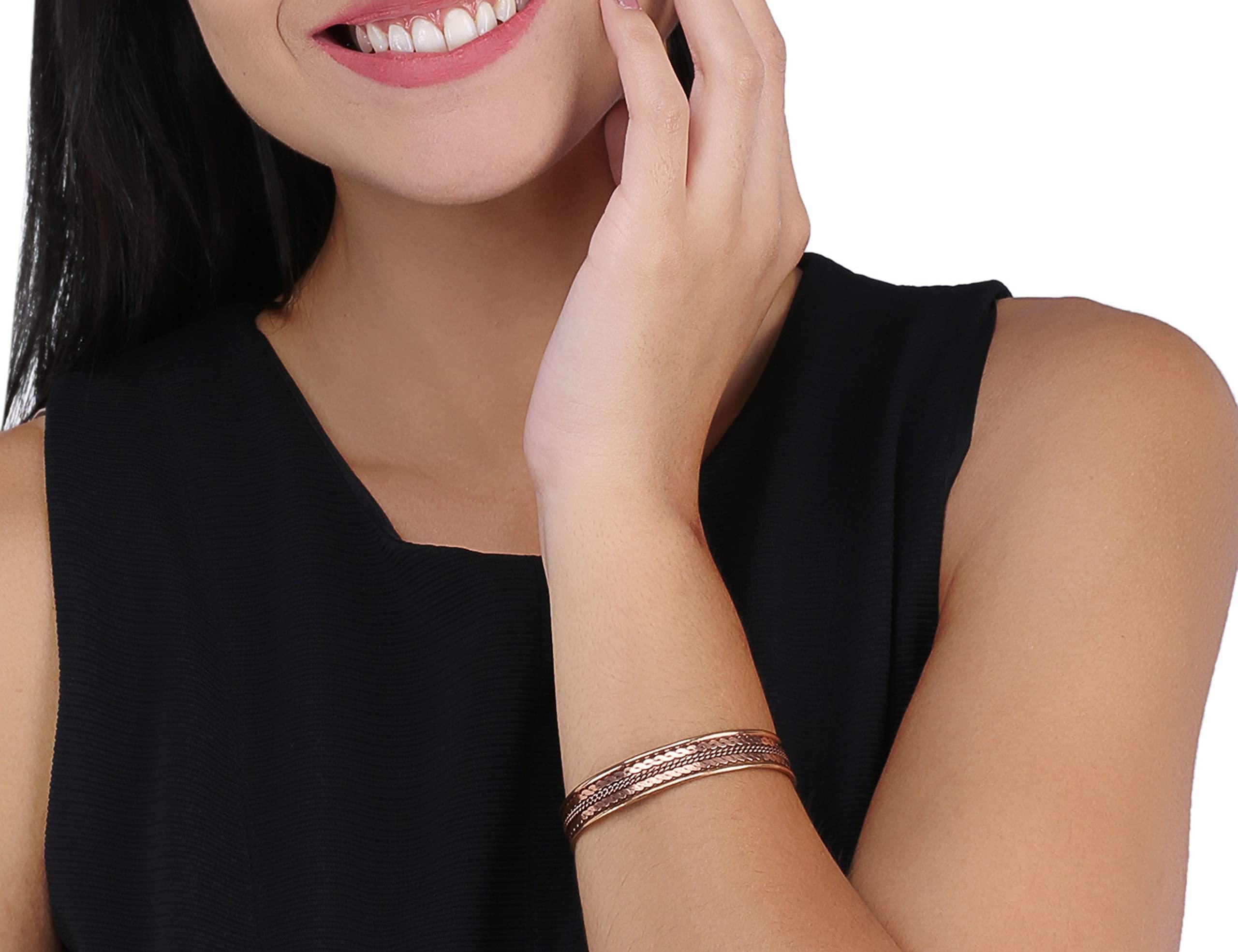 Coppervast Set of 5 Copper Bracelets for Women & Men | Powerful Magnets Effective and Natural Relief