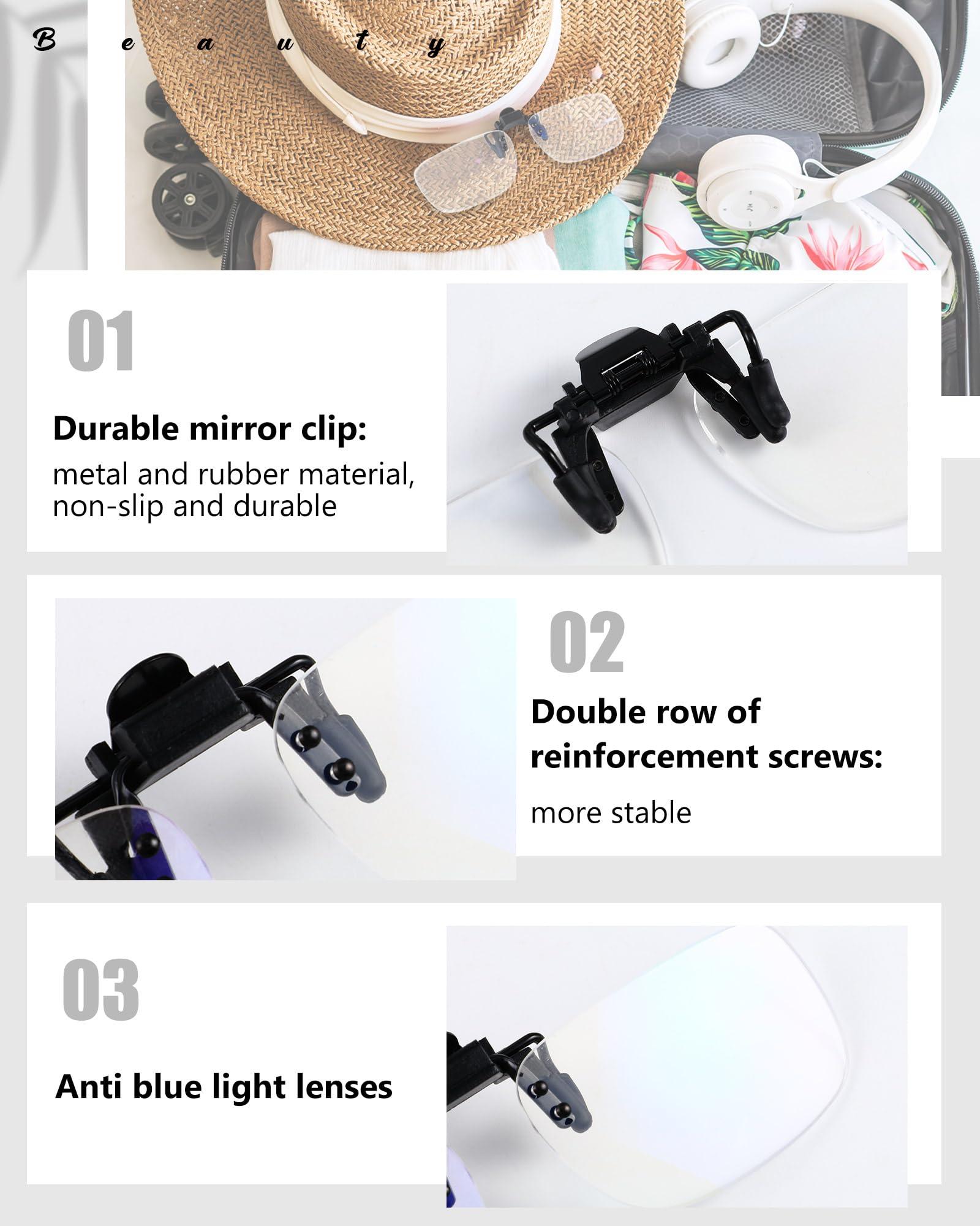 Copkim Copkim 6 Pairs Clip On Reading Glasses Flip up Magnifying Clip on Lens Blue Light Blocking Reading Glasses (2.5 X)