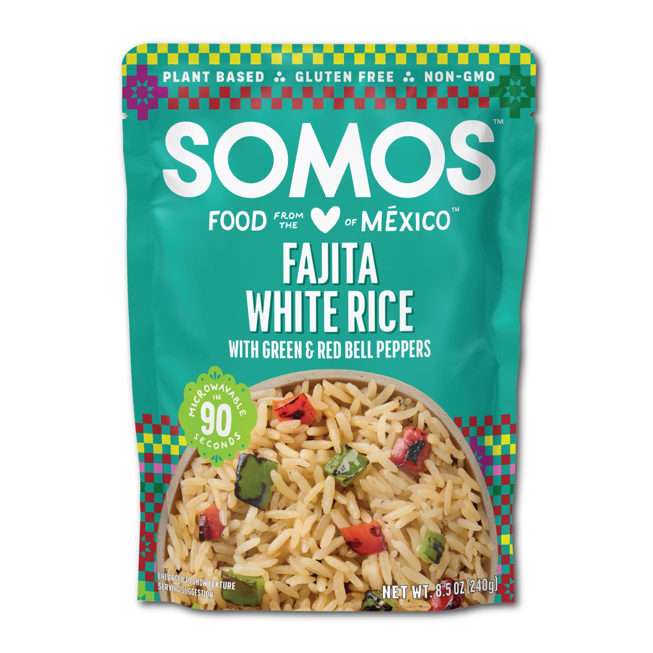SOMOS SOMOS Fajita White Rice - Gluten Free, Vegan, Non-GMO & Microwavable - Authentic Mexican Flavor, Healthy & Convenient Meal - Perfect for Burrito Bowls, Tostadas & More | 8.8 oz (Pack of 6)