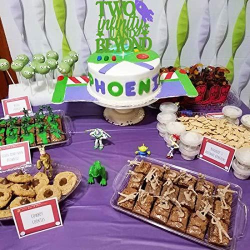 HEETON Two Infinity and Beyond Cake topper Light year Toy Inspired Story 2nd Buzz Birthday Party Supplies Decorations Photo Prop for Girl Boy Baby Bday