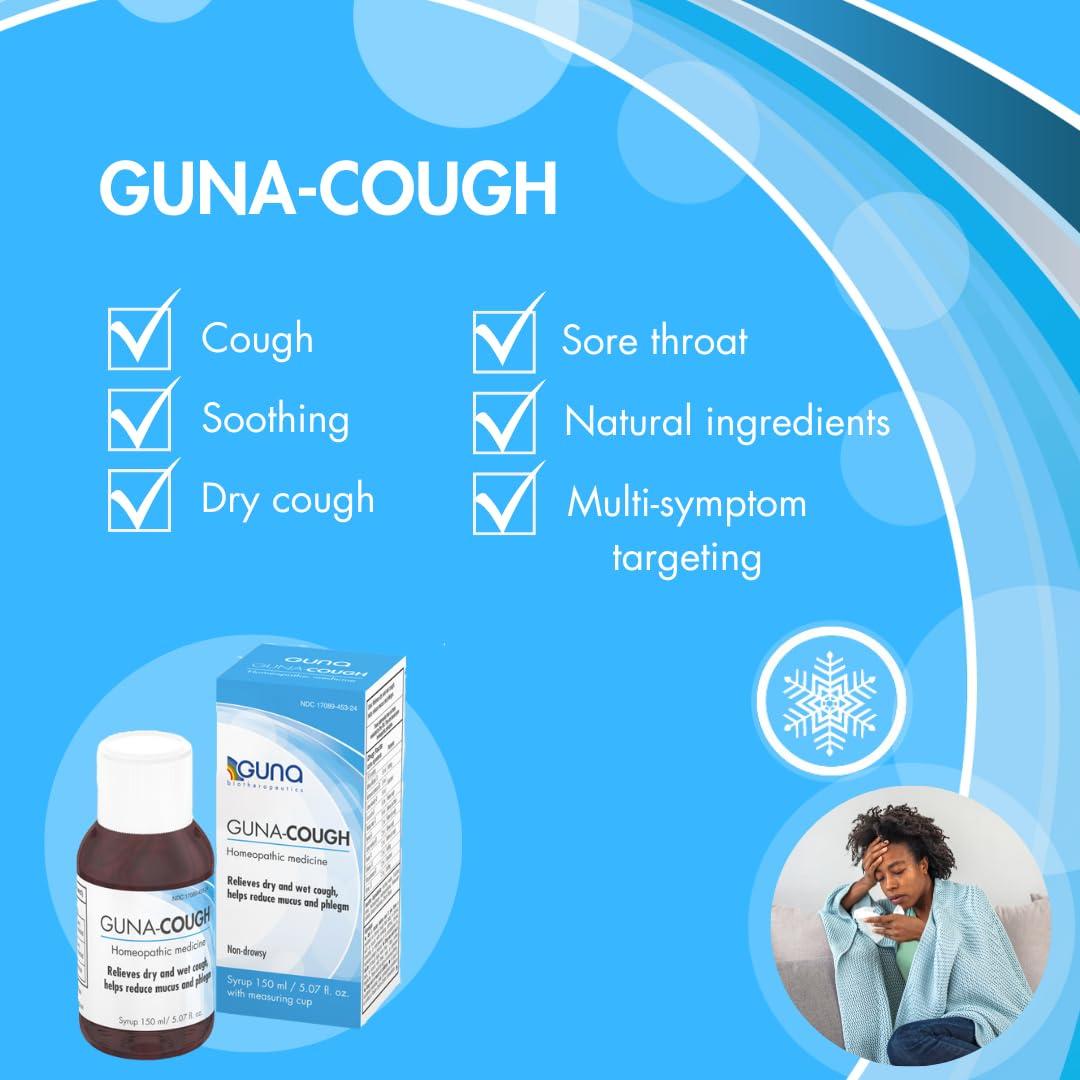 GUNA Guna Natural Homeopathic Cough Medicine Cough Suppressant and Expectorant, Non-Drowsy - 5 Ounces