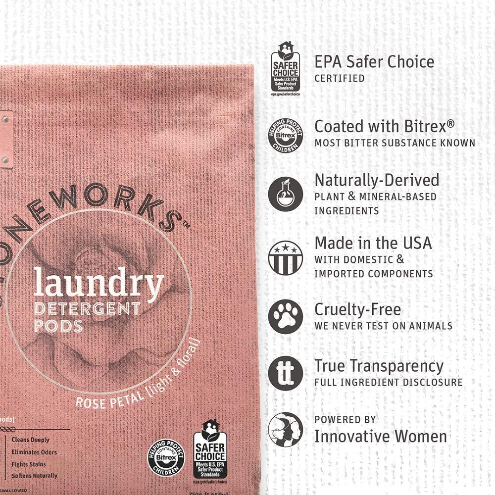 Grab Green Grab Green Stoneworks Laundry Detergent Pods, 100 Count, Rose Petal Scent, Plant and Mineral Based, Cleans Deeply, Eliminates Odors, Fights Stains, So