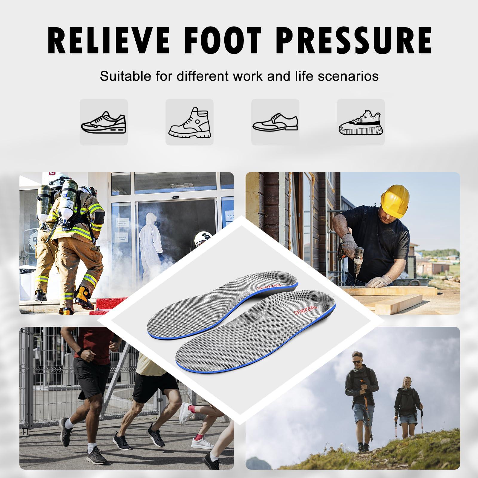 NAZAROO Shoe Insoles Arch Support Inserts Orthotic Insoles for Plantar Fasciitis, Flat Feet, High Arch, Pronation, Heel Spurs & Foot Pain