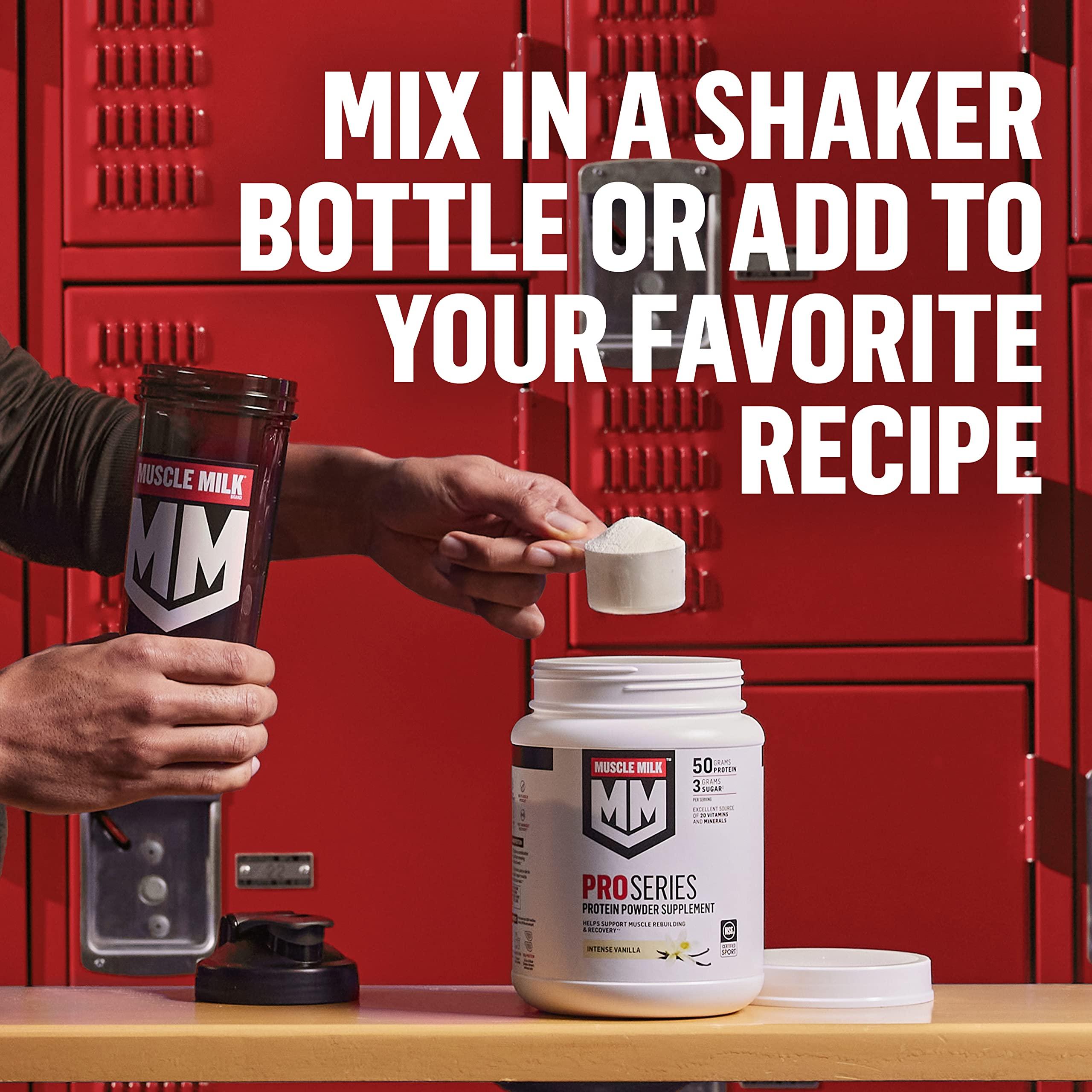 Muscle Milk Muscle Milk Pro Series Protein Powder Supplement, Knockout Chocolate, 5 Pound, 28 Servings, 50g Protein, 3g Sugar, 20 Vitamins & Minerals, NSF Certified for Sport, Workout Recovery