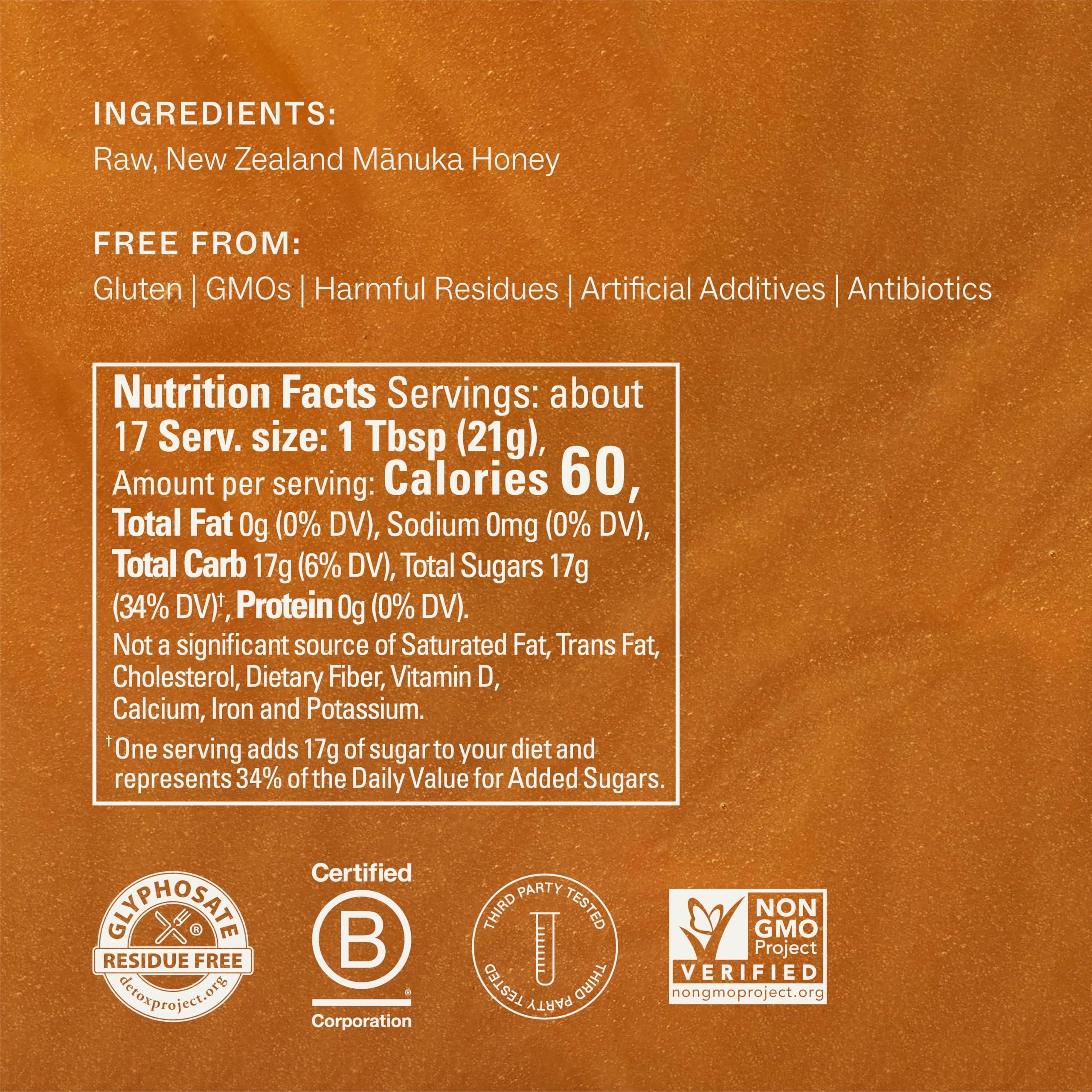 Manukora Manukora Raw Manuka Honey, MGO 200+, New Zealand Honey, Non-GMO, Traceable from Hive to Hand, Daily Wellness Support - 360g (12.7 Oz), Squeezy Bottle