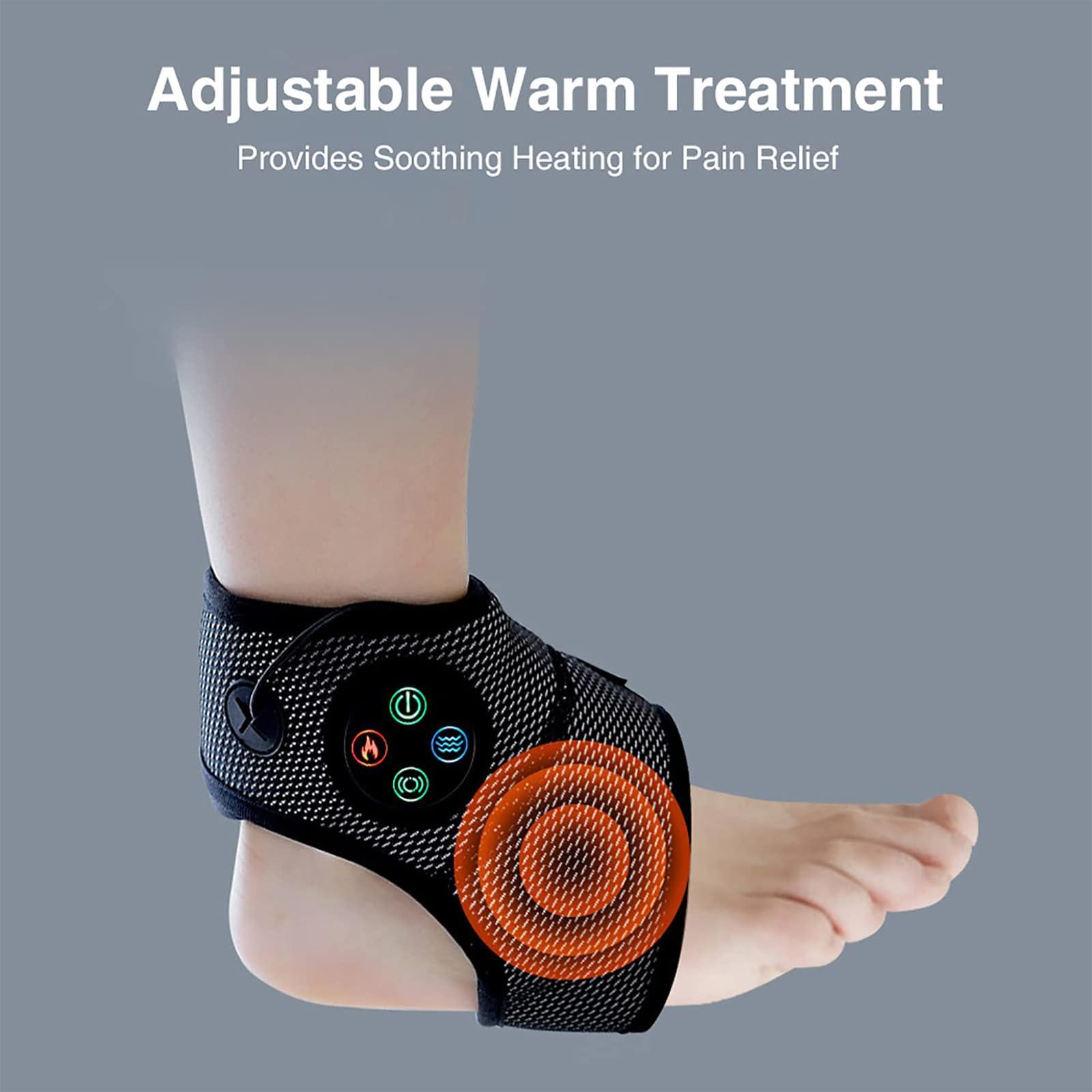 IxapA Smart Ankle Massage, Electric Vibration Hot Compress Heating Brace Ankle Massage Foot Massage, for Injury Joint Recovery, Pain Fatigue Relief