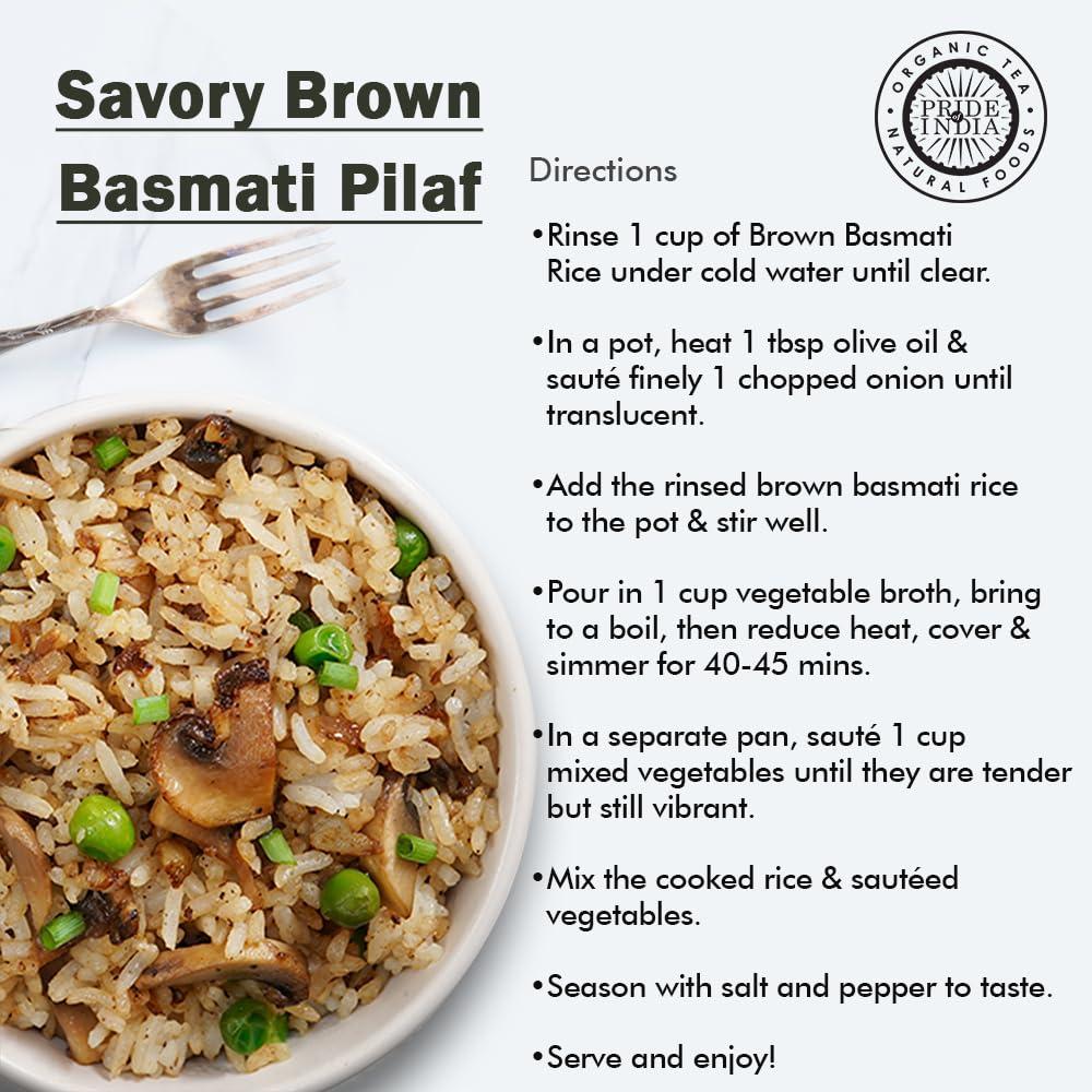 Pride Of India Pride Of India - Extra Long Brown Basmati Rice - Naturally Aged Healthy Grain, 3 lbs Jar