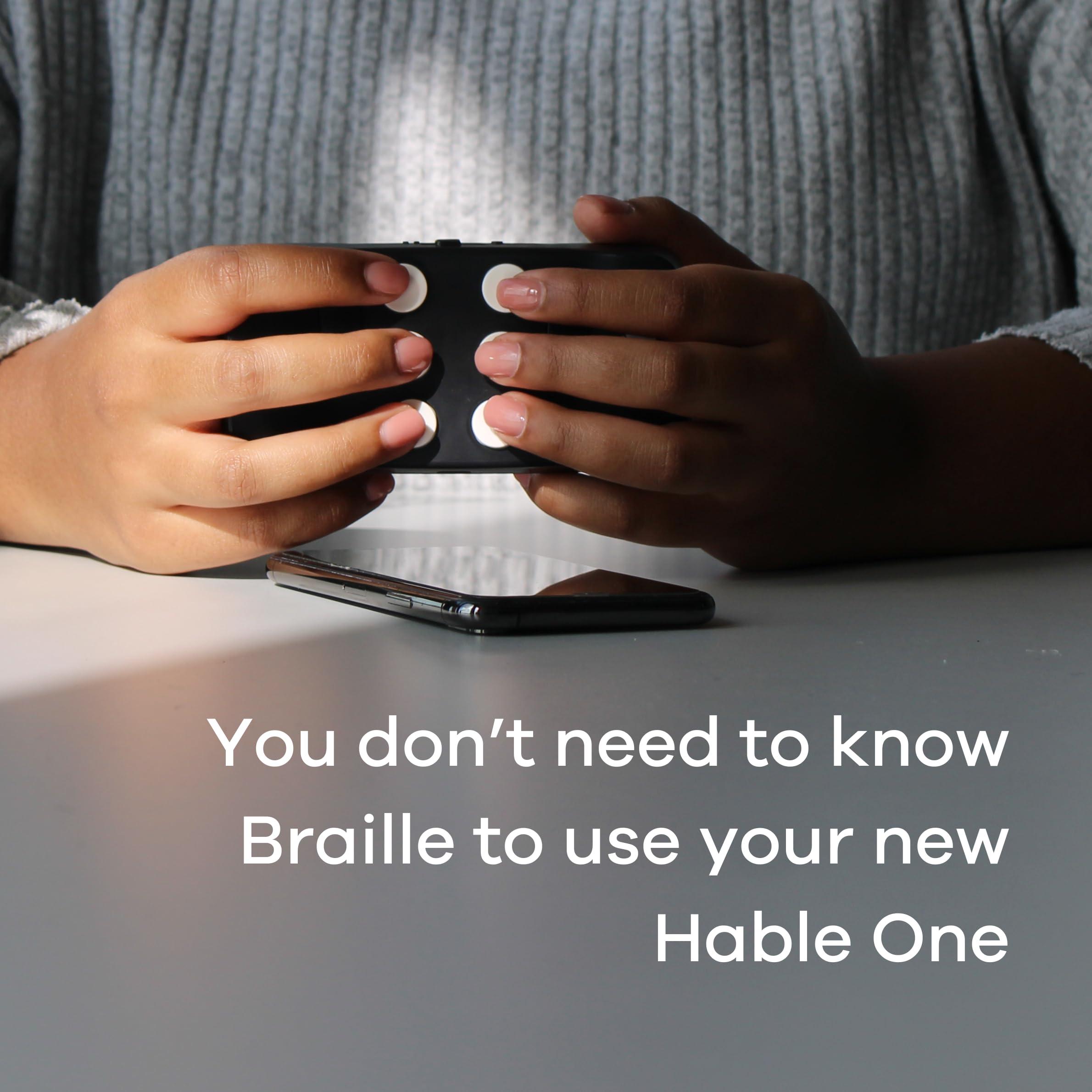 Hable One Hable One Smallest Braille Keyboard for Visually Impaired People for iPhone, Android, and Tablets That Makes Typing Easier and Faster for Students and Blind People