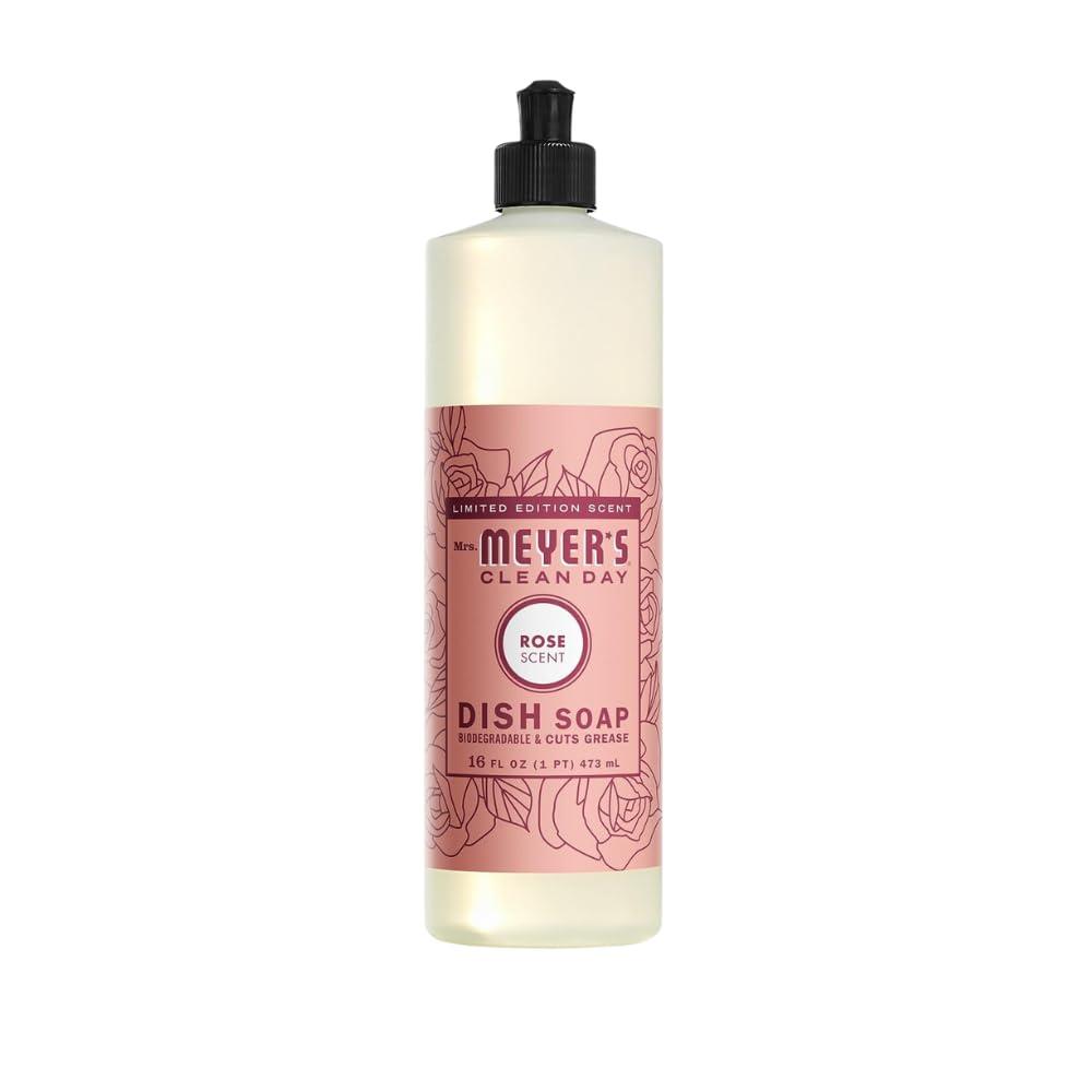 MRS. MEYER\'S CLEAN DAY Variety, 1 Mrs. Meyer\'s Room Freshener, 8 OZ, 1 Mrs. Meyer\'s Liquid Dish Soap, 16 OZ, 1 Liquid Hand Soap,12.5 OZ, 1 Multi-Surface Cleaner 16 OZ, 1 CT (Rose)