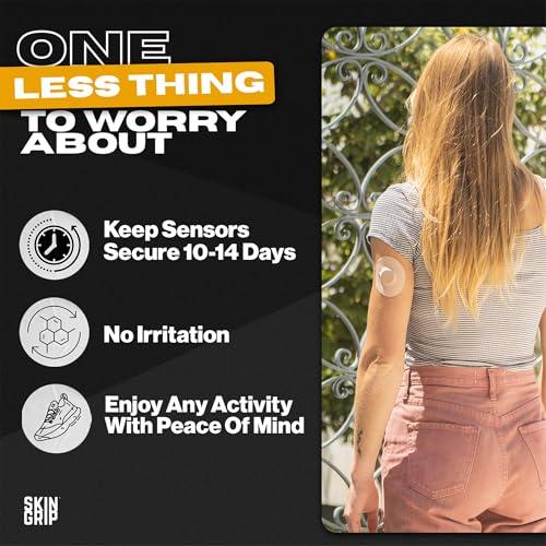 Skin Grip Skin Grip Adhesive Patches for Freestyle Libre 2 CGM  Waterproof & Sweatproof Adhesive for 10-14 Days, Pre-Cut Adhesive Medical Tape, Sensor Cover  20 Pack, Tan