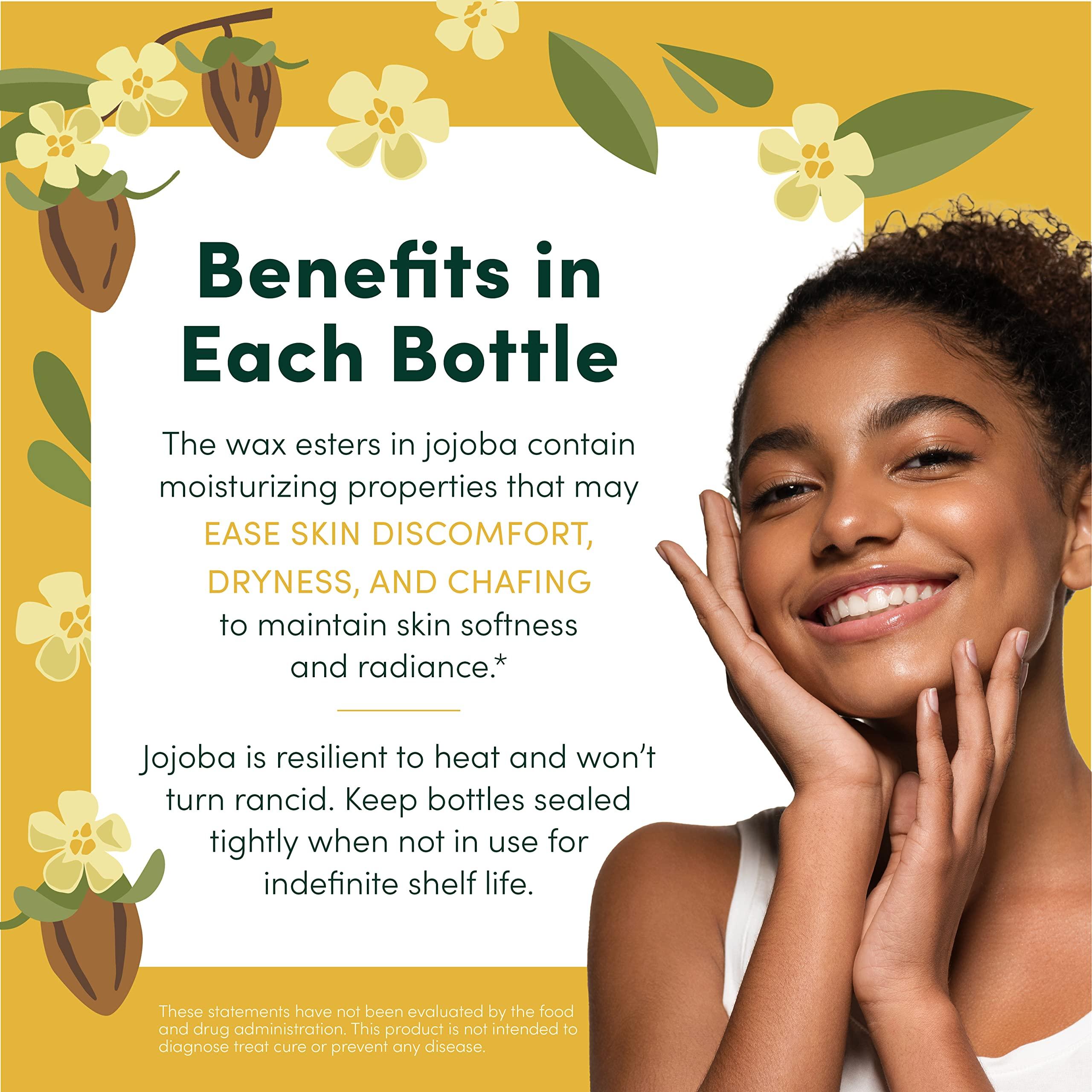 HobaCare HobaCare 100% Pure Organic Jojoba Baby Oil - Unrefined and Cold Pressed Jojoba Oil - Body & Scalp Massaging Oil for Skin, Hair, and Nails - Helps to Fight Cradle Cap and Dry Skin (4.22 fl oz)