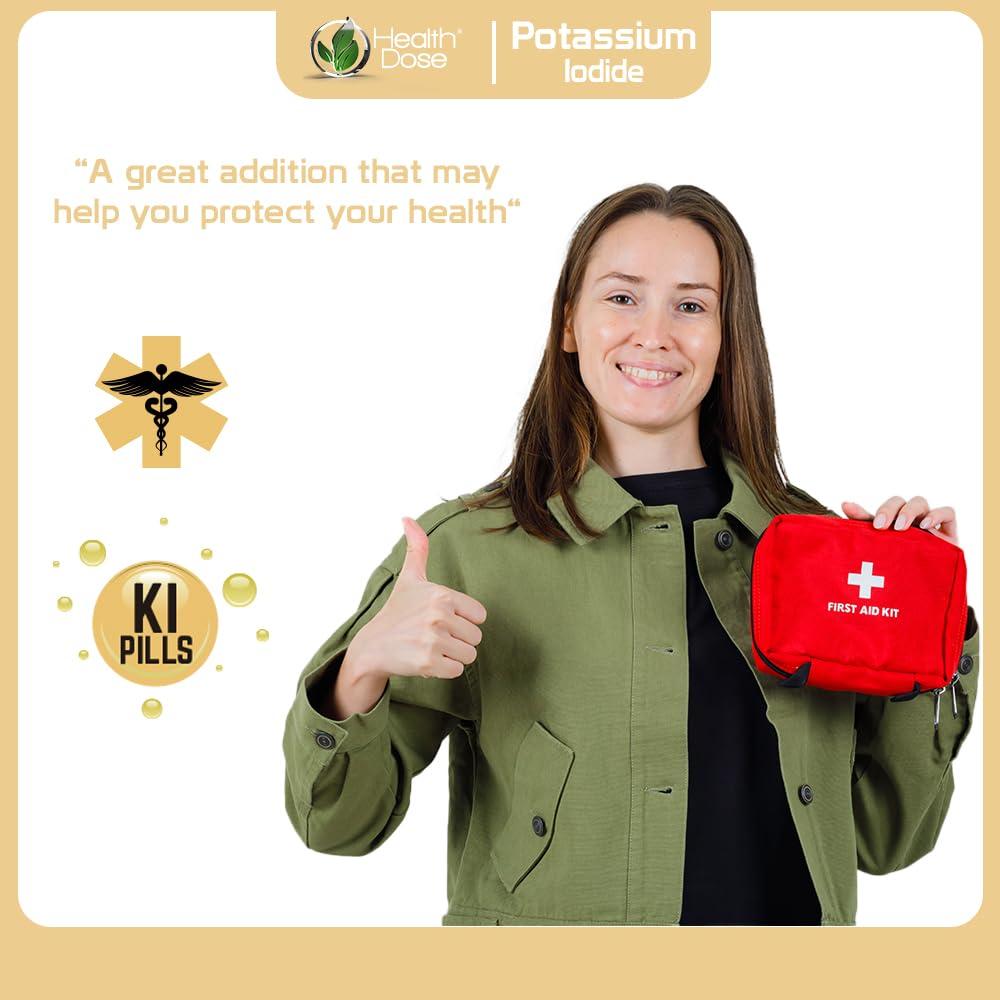 Health Dose Health Dose Potassium + Iodide (KI) Tablets 130mg 140 Tablets for Thyroid Support, Cellular Metabolism & Electrolyte Balance Non-GMO, Gluten-Free, GMP Certified, Pack of 2