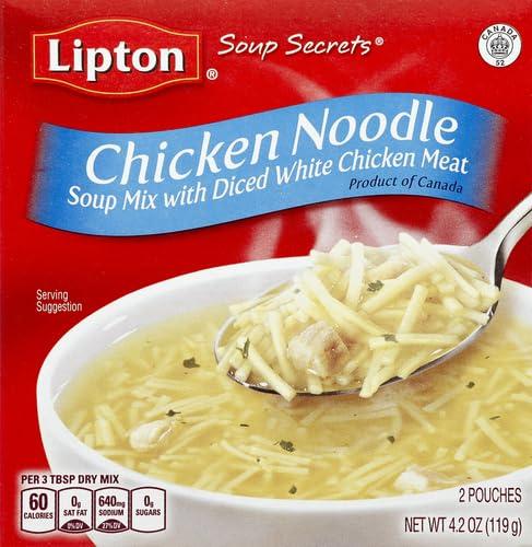 Lipton SOUP SECRETS Lipton Instant Soup Mix Chicken Flavor Noodle For a Warm Cup of Soup Cooks in 5 Minutes 4.2 oz