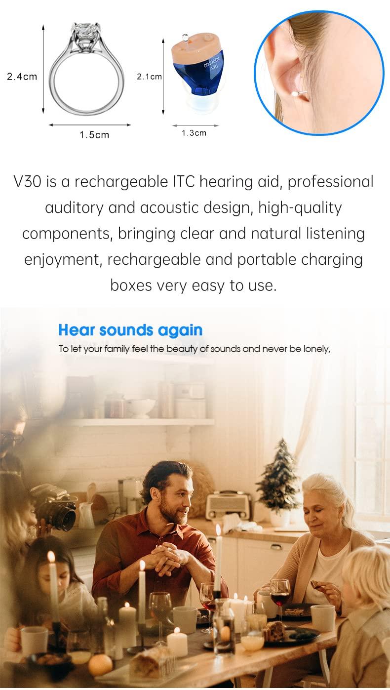 Mirasing Invisible Hearing Aids for Seniors And AdultsHearing AmplifierRechargeable Hearing Aids with Noise Cancelling,Rechargeable Invisible Hearing Amplifier to Aid Hearing,Sound Amplifier,Mini Invisible