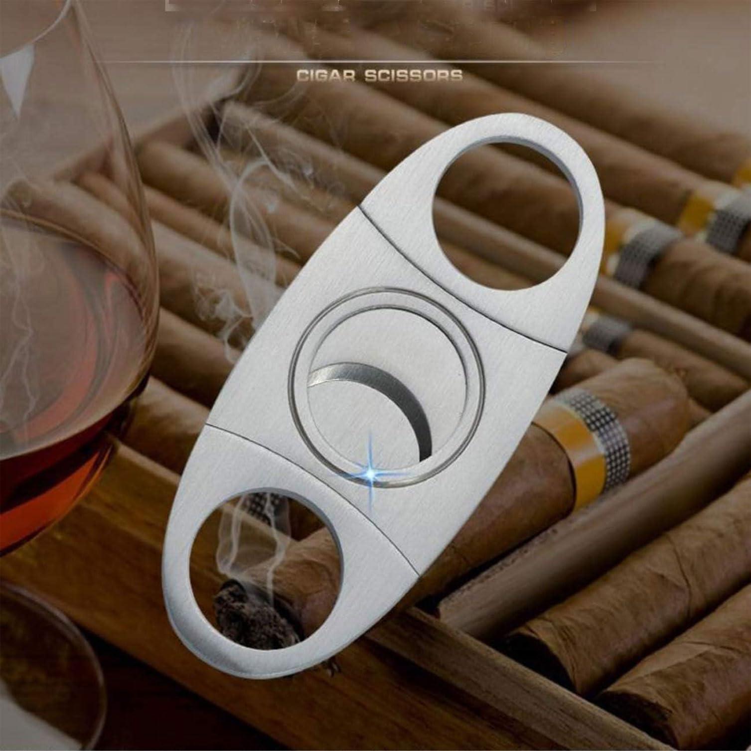 tlhaoa Cigar Cutter Cigar Punch Guillotine Cigar Cutter & V-Cut Cigar Cutter 3 Pack Perfect Combo of Cigar Accessories for Men (3 Pack, Silver)