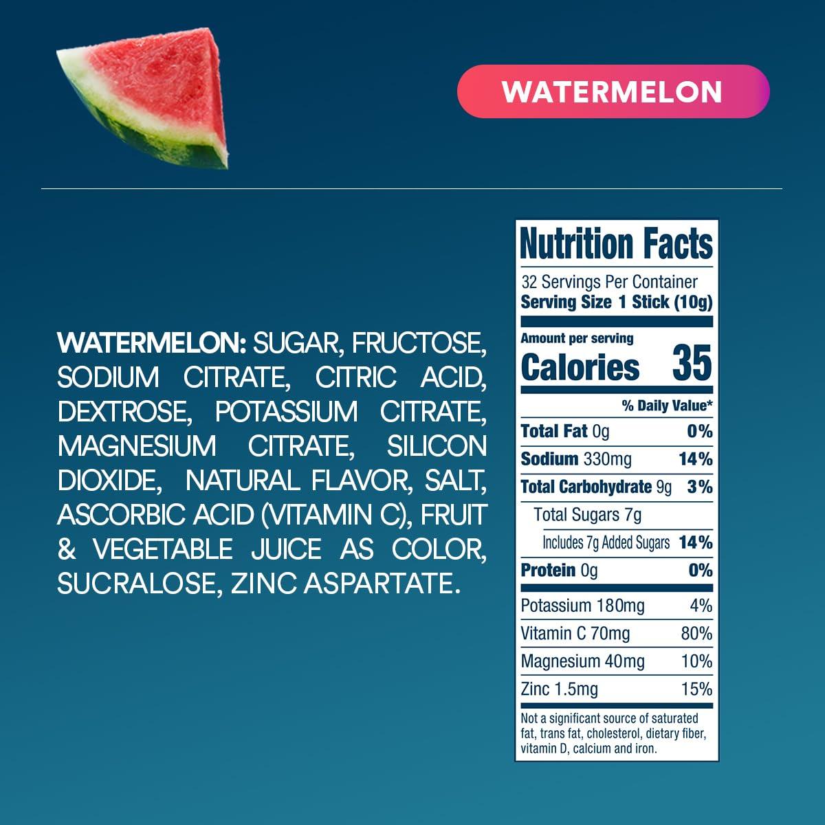 DripDrop DripDrop Hydration - Watermelon - Electrolyte Drink Mix Single Serve Hydration Powder Packets | Non-GMO, Gluten Free, Vegan | 32 Sticks