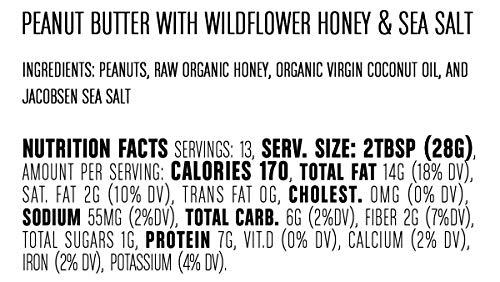Big Spoon Roasters Big Spoon Roasters Peanut Butter w/Wildflower Honey & Sea Salt - Low Sugar Peanut Butter - Creamy Peanut Butter w/Organic Raw Honey & Coconut Oil - Keto, Palm Free, Natural Peanut Butter - 26 Ounces