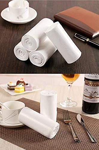 7-Almond 7-Almond 1.2 Gallon Clear Garbage Bags, Small Trash Bags 4.5-Liter Durable Disposable Trash Wastebasket Bags Can Liners for Office, Home Waste Bin, Bathroom, Kitchen (Clear, 250 Counts/5 Rolls)