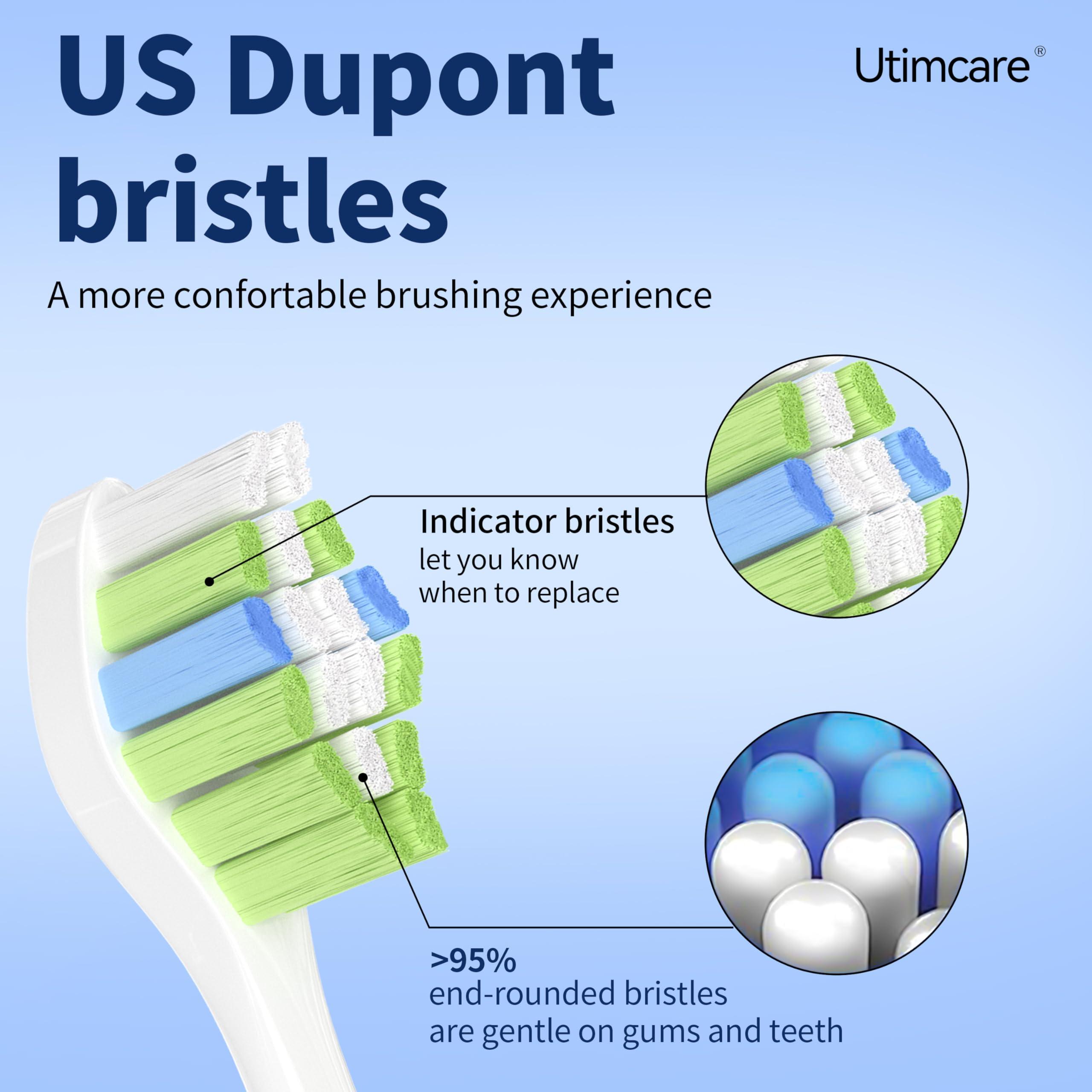 utimcare Utimcare Replacement Toothbrush Heads Compatible with Philips Sonicare ProtectiveClean C2 G2 W 4100 5100 5300 Plaque Control Electric Toothbrush, White, 10 Pack Refills.