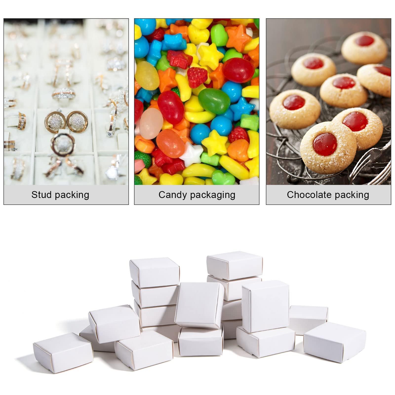 Sdootjewelry Sdootjewelry Small Gift Boxes, 1.57 1.57 0.98 Kraft Gift Boxes Bulk, 100 Pack Ring Boxes Bulk, Small Cardboard Boxes for Jewelry Packaging, White