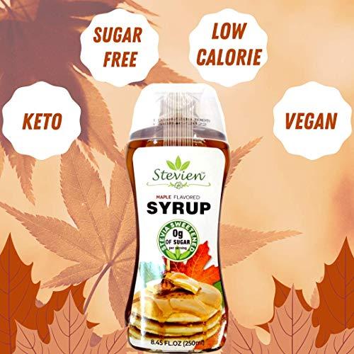 STEVIEN Stevien Keto Sugar Free Maple Syrup - Vegan - Low Carb - Gluten Free - Low Calorie - Sweetened with Organic Stevia Pack of 1