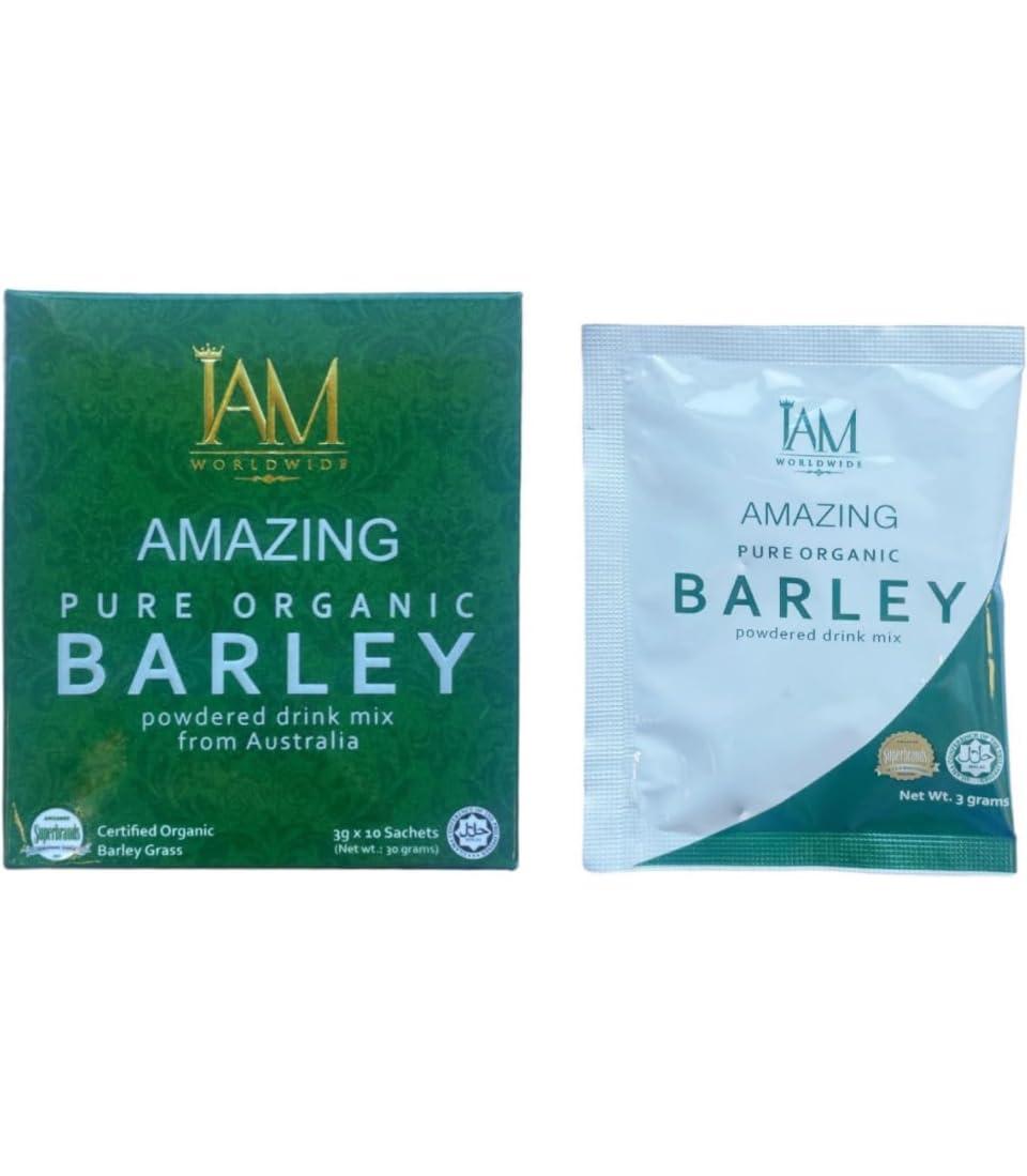 Herb All Generic IAM Amazing Pure Organic Barley Powder Drink Mix Organic Barley Natural Blend, 2.2 Ounce (Pack of 1), Green